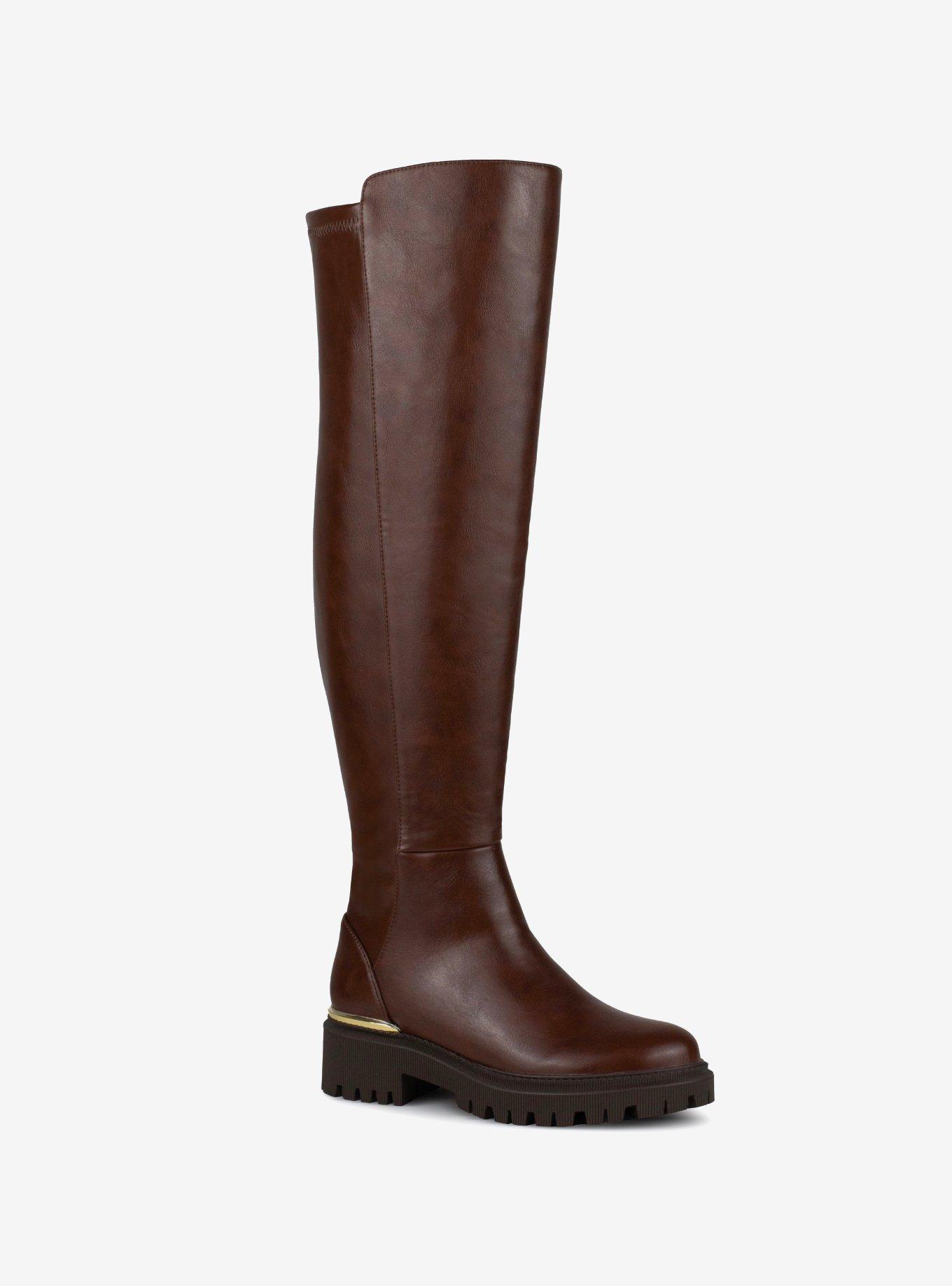 Freeport Stretch Over The Knee Boot Brown, , hi-res