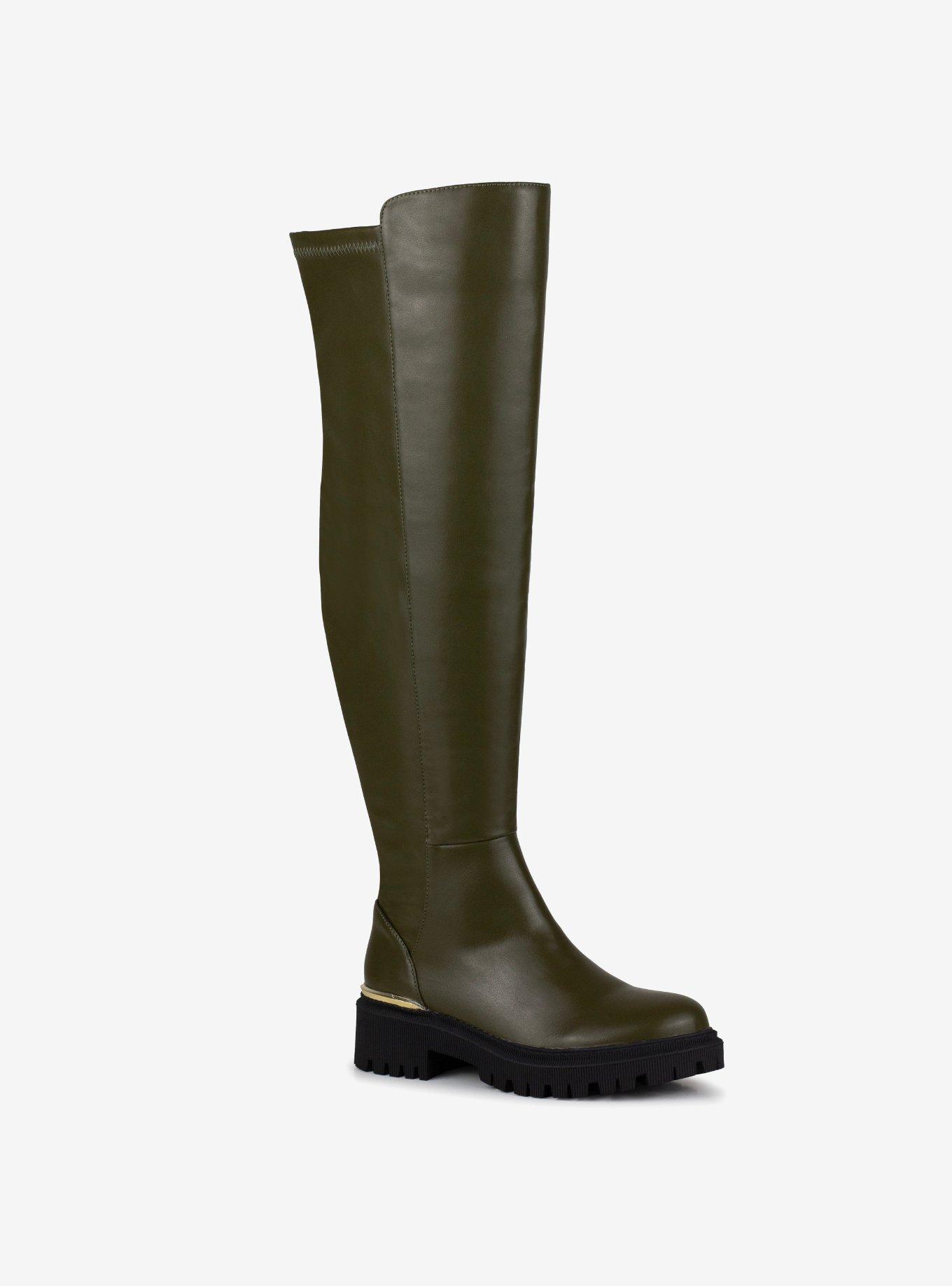 Freeport Stretch Over The Knee Boot Olive, OLIVE, hi-res