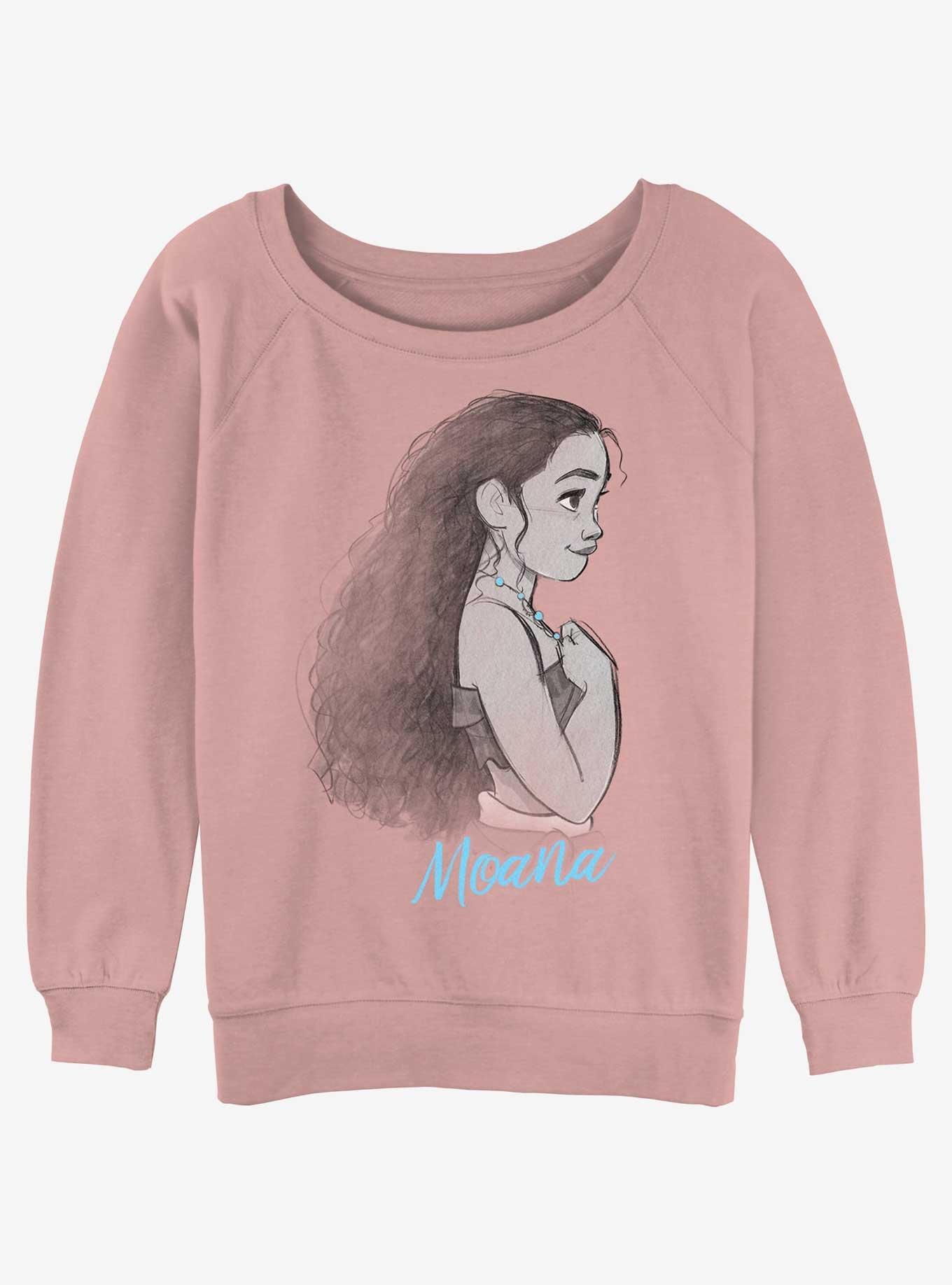 Disney Moana Profile Womens Slouchy Sweatshirt, DESERTPNK, hi-res