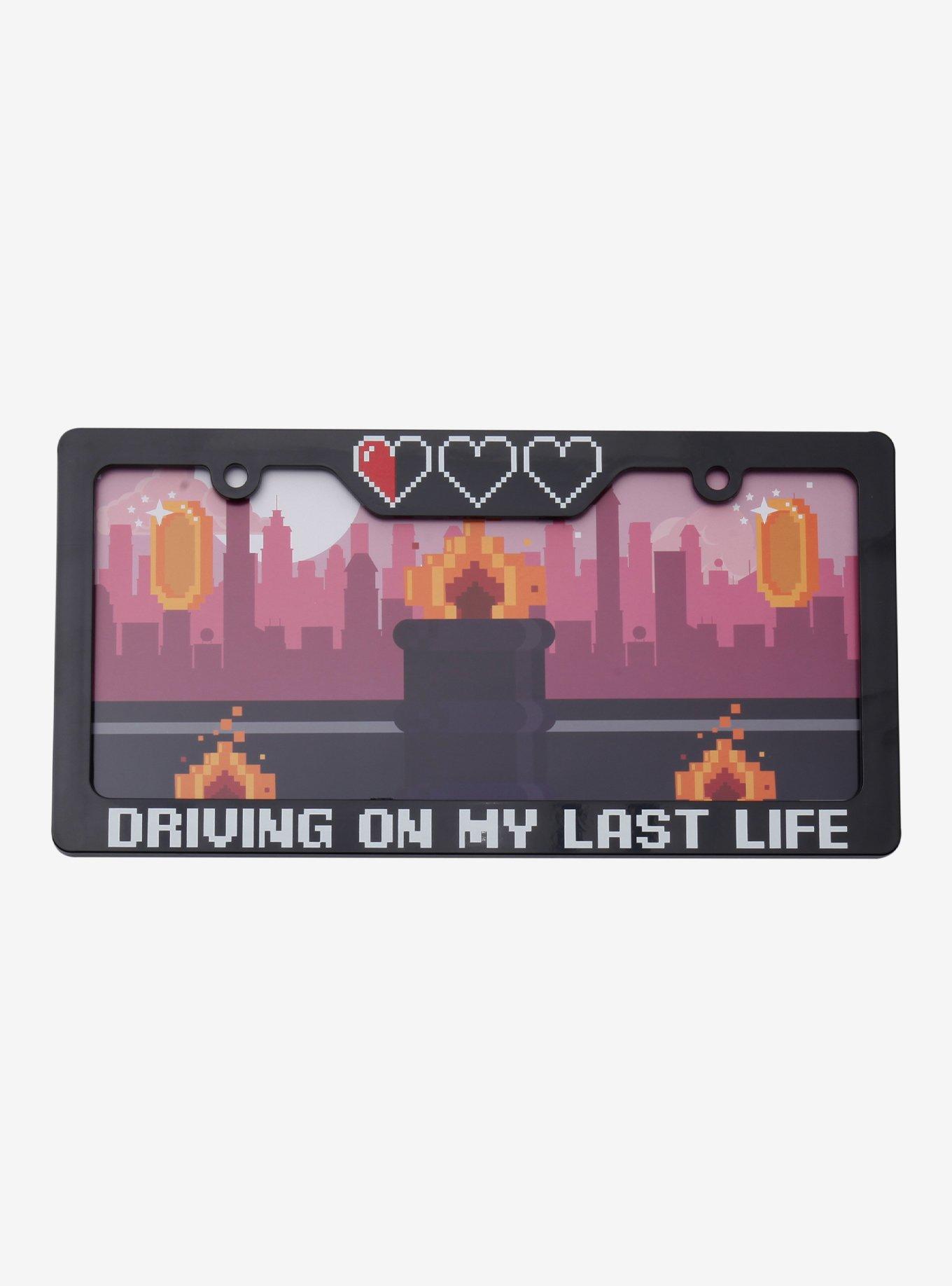 Driving On My Last Life License Plate Frame, , hi-res