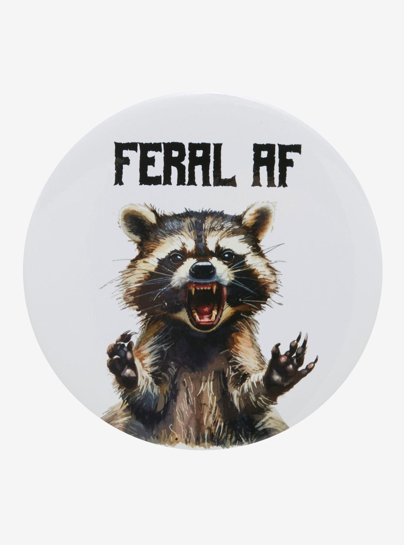 Feral AF Raccoon 3 Inch Button, , hi-res