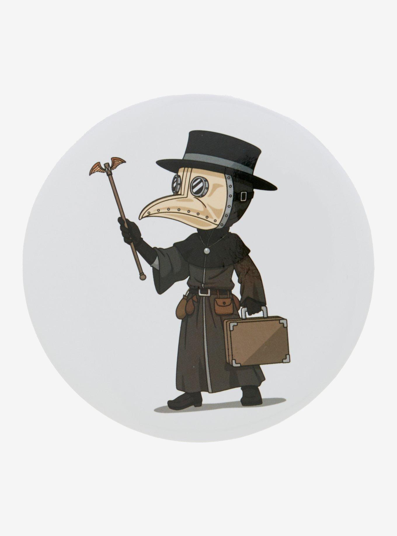 Traveling Plague Doctor 3 Inch Button, , hi-res