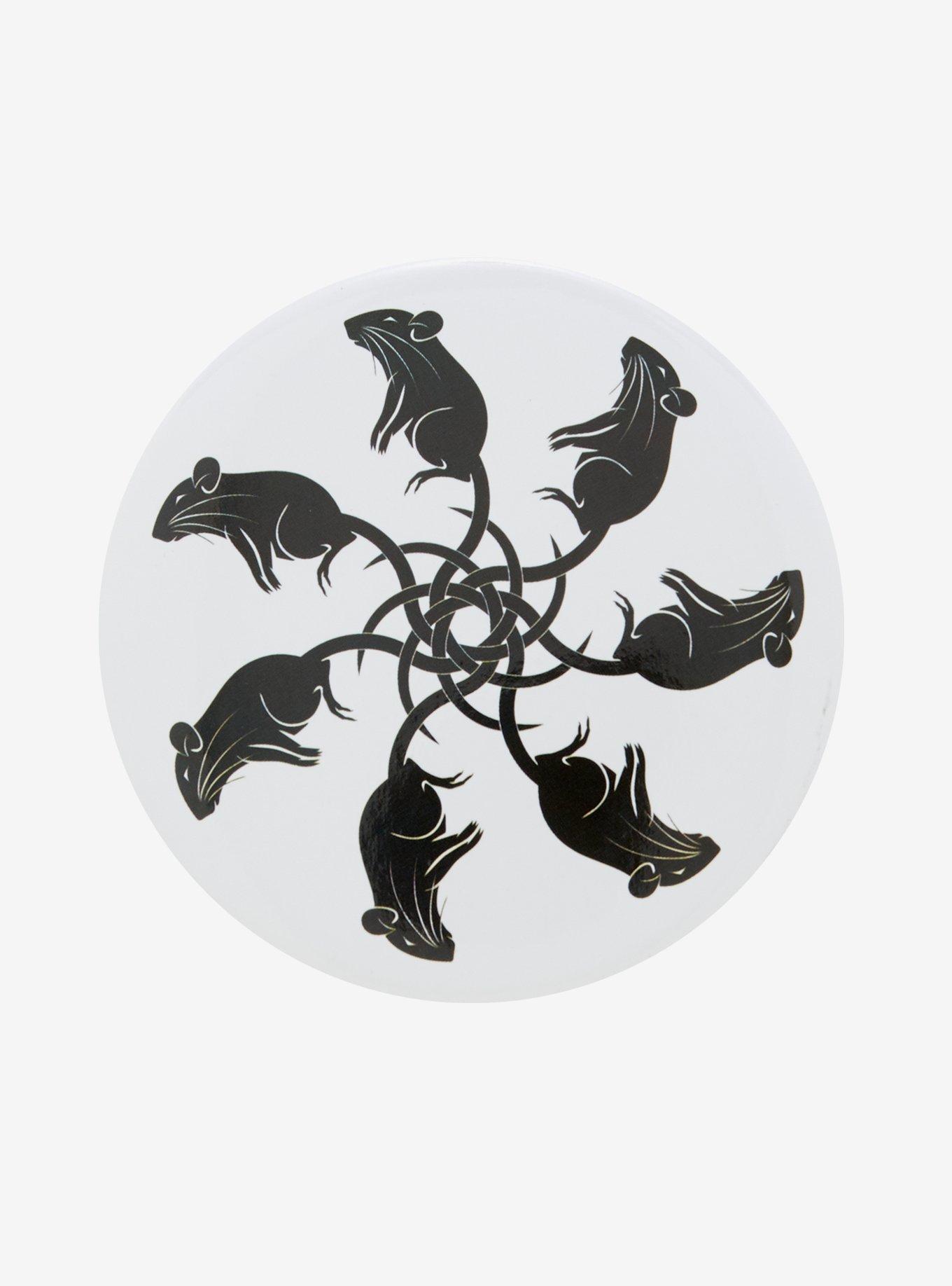 Spinning Rat Circle 3 Inch Button, , hi-res