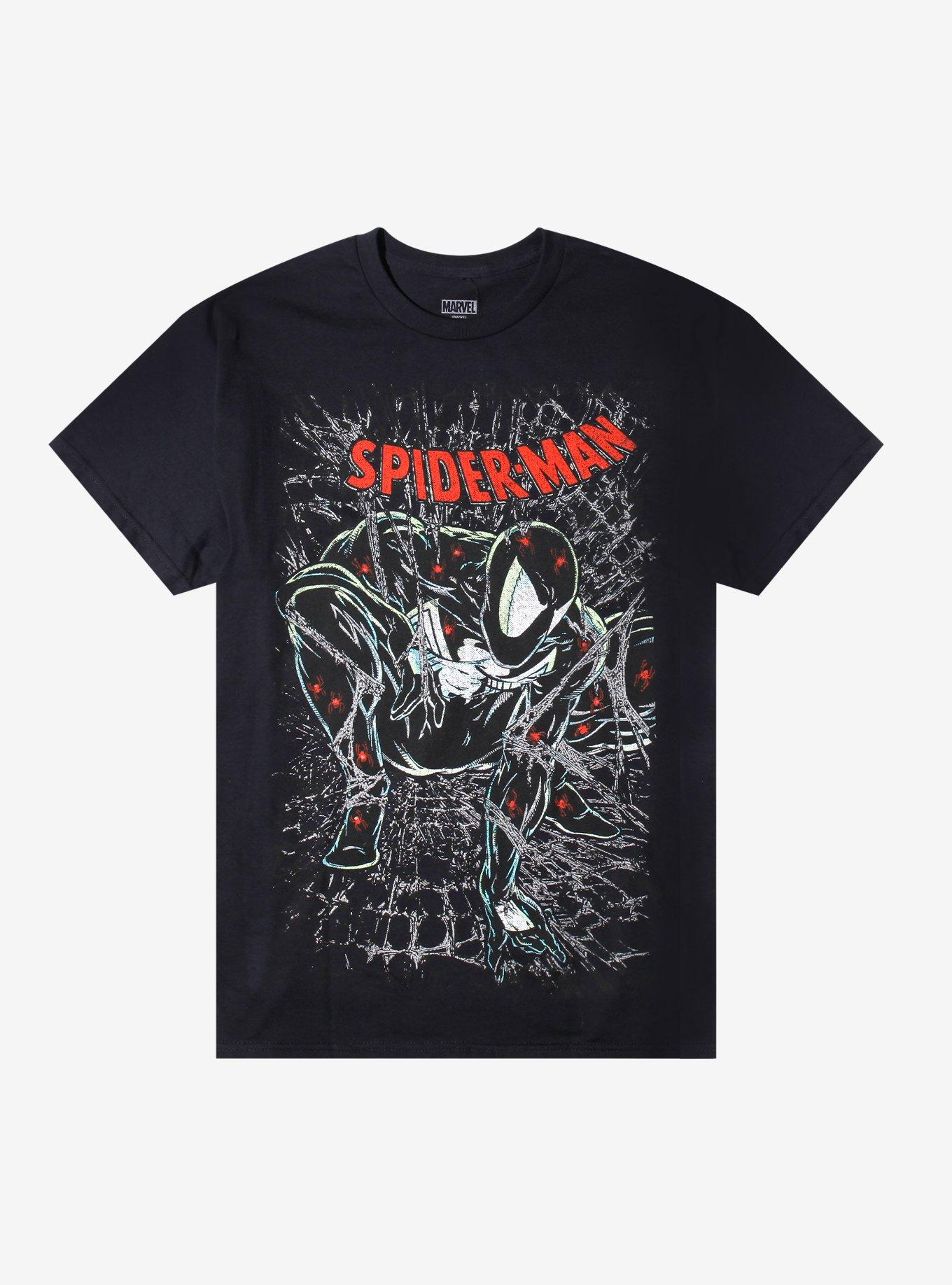 T-Shirt Unisex Marvel Comics : Spiderman - Taille Large, Manches Courtes, Rouge, Neuf Avec étiquette