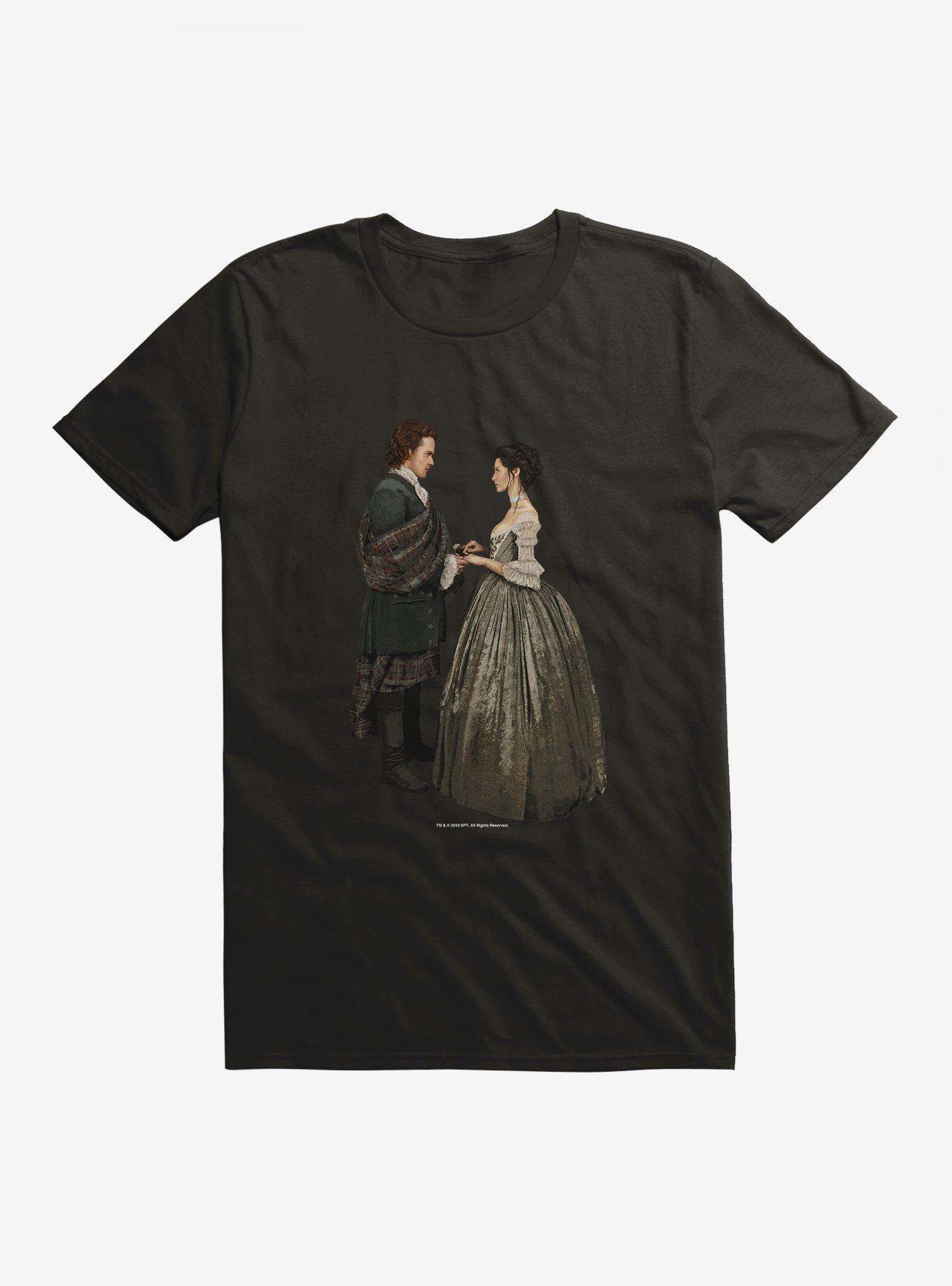 Outlander Jamie and Claire Wedding T-Shirt, BLACK, hi-res