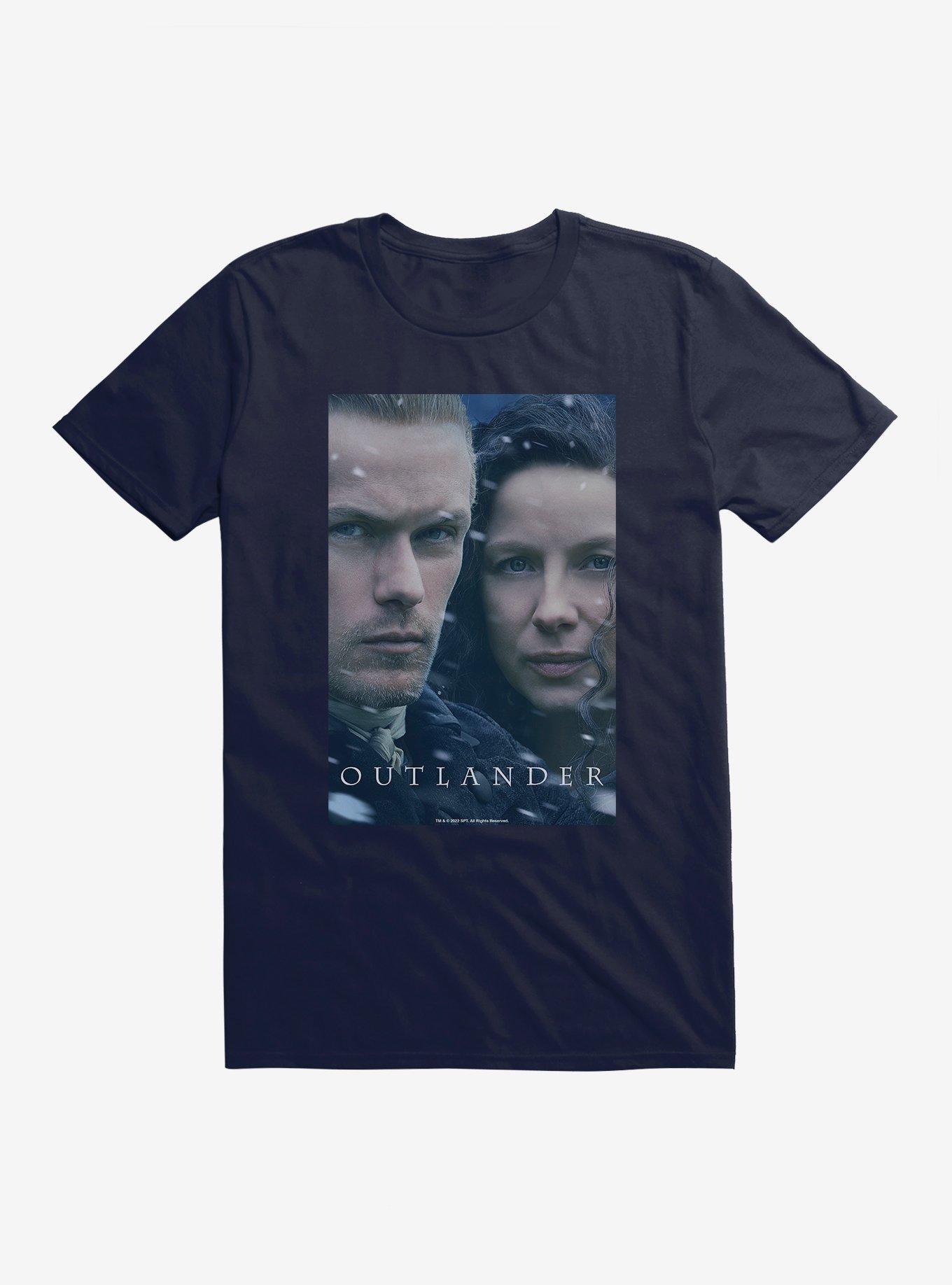 Outlander Claire And Jamie Faces T-Shirt, NAVY, hi-res