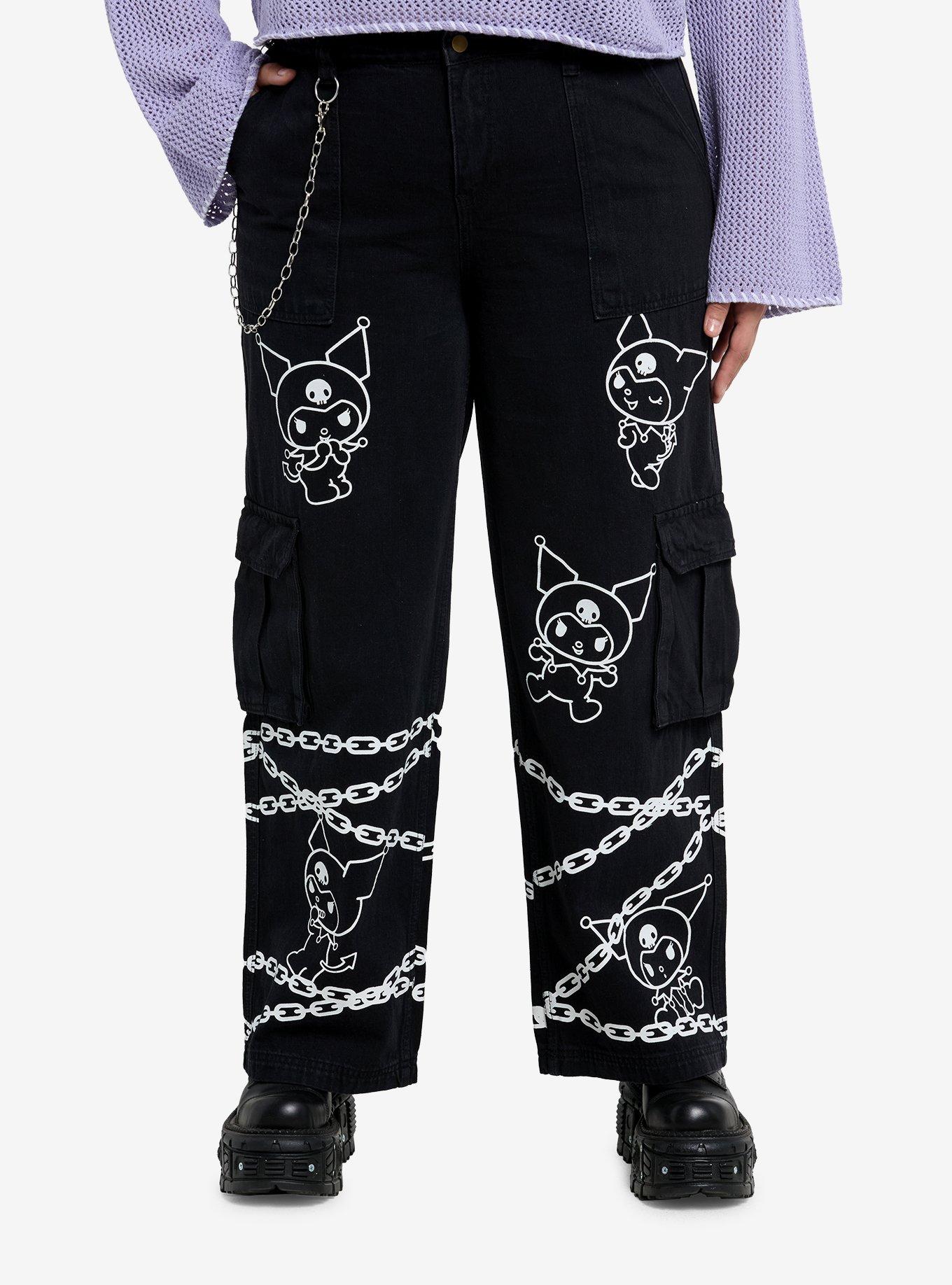 Kuromi Belt Chain Carpenter Pants Plus Size, , hi-res