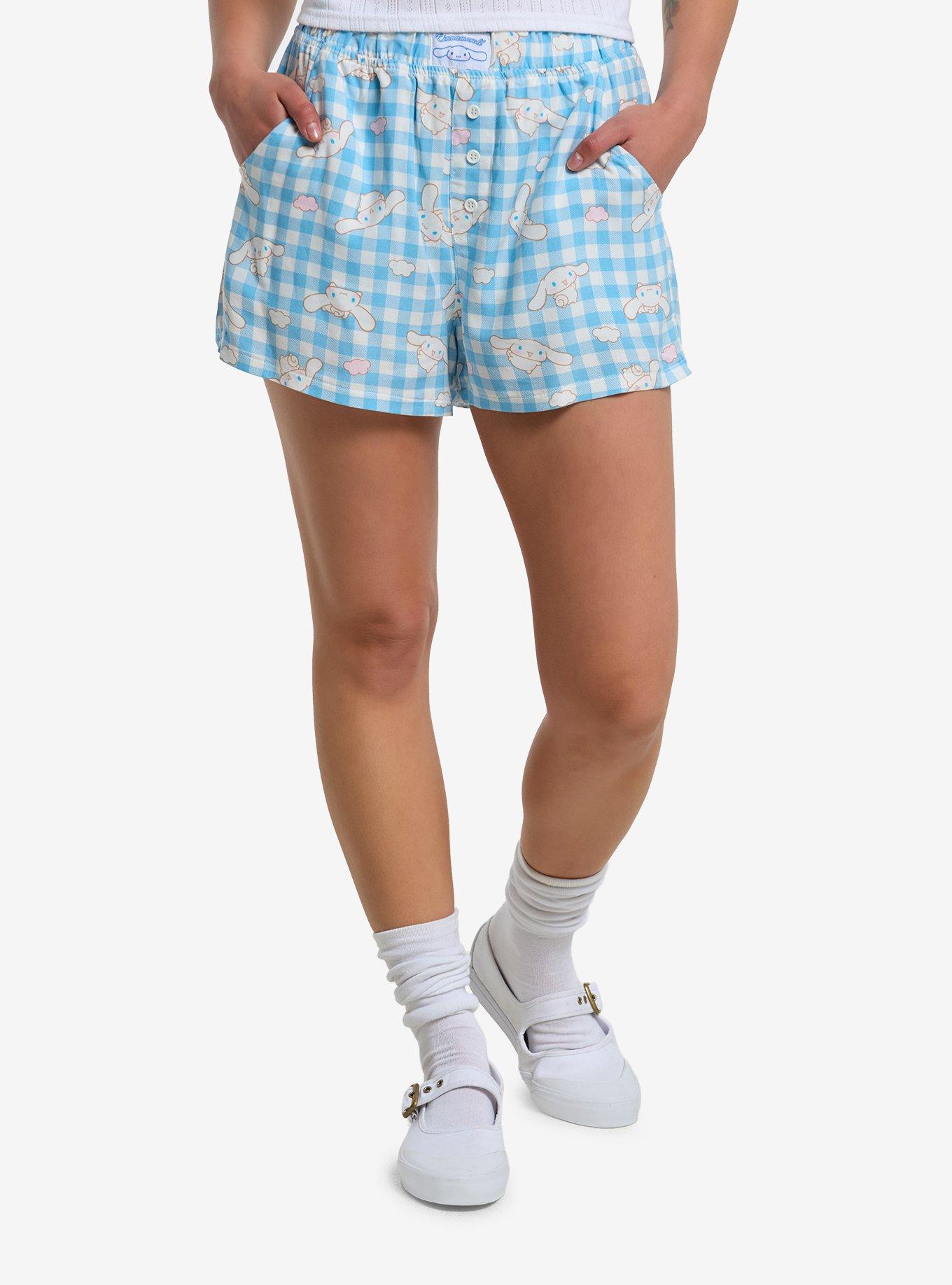 Cinnamoroll Gingham Girls Boxer Shorts, , hi-res