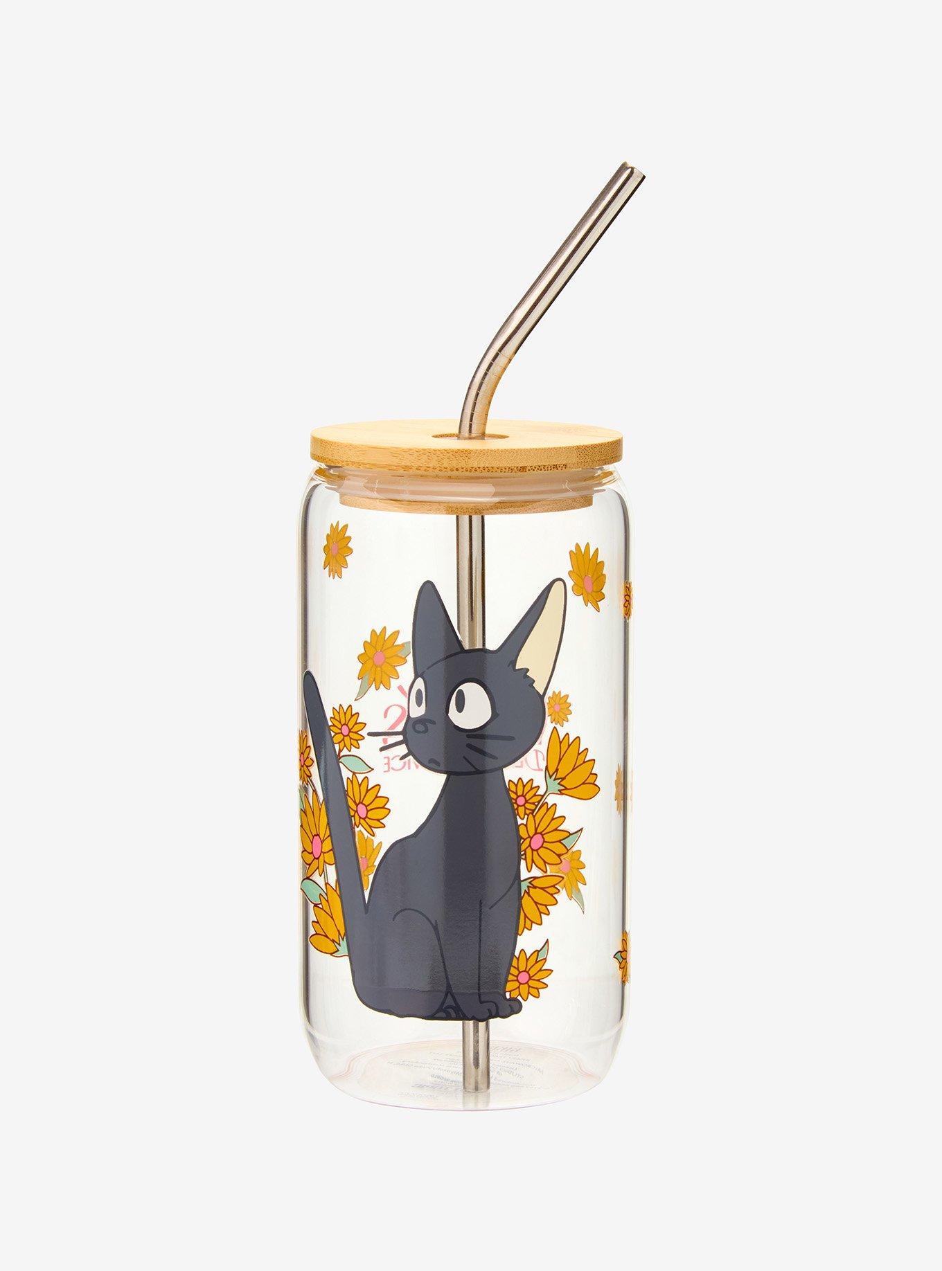 Studio Ghibli® Kiki's Delivery Service Jiji Flowers Glass Cup, , hi-res