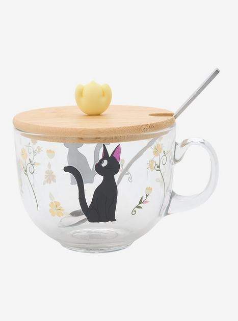 Studio Ghibli® Kiki's Delivery Service Jiji Flowers Glass Mug