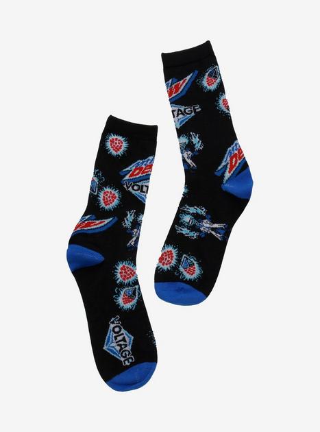 Mountain Dew Voltage Raspberry Crew Socks | Hot Topic