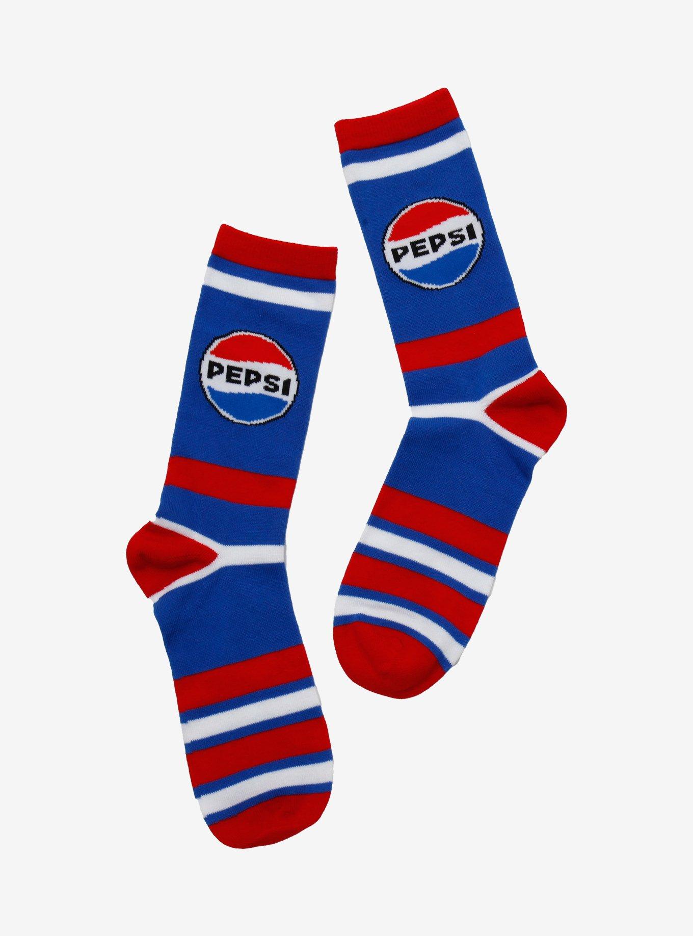 Pepsi Logo Stripe Crew Socks, , hi-res