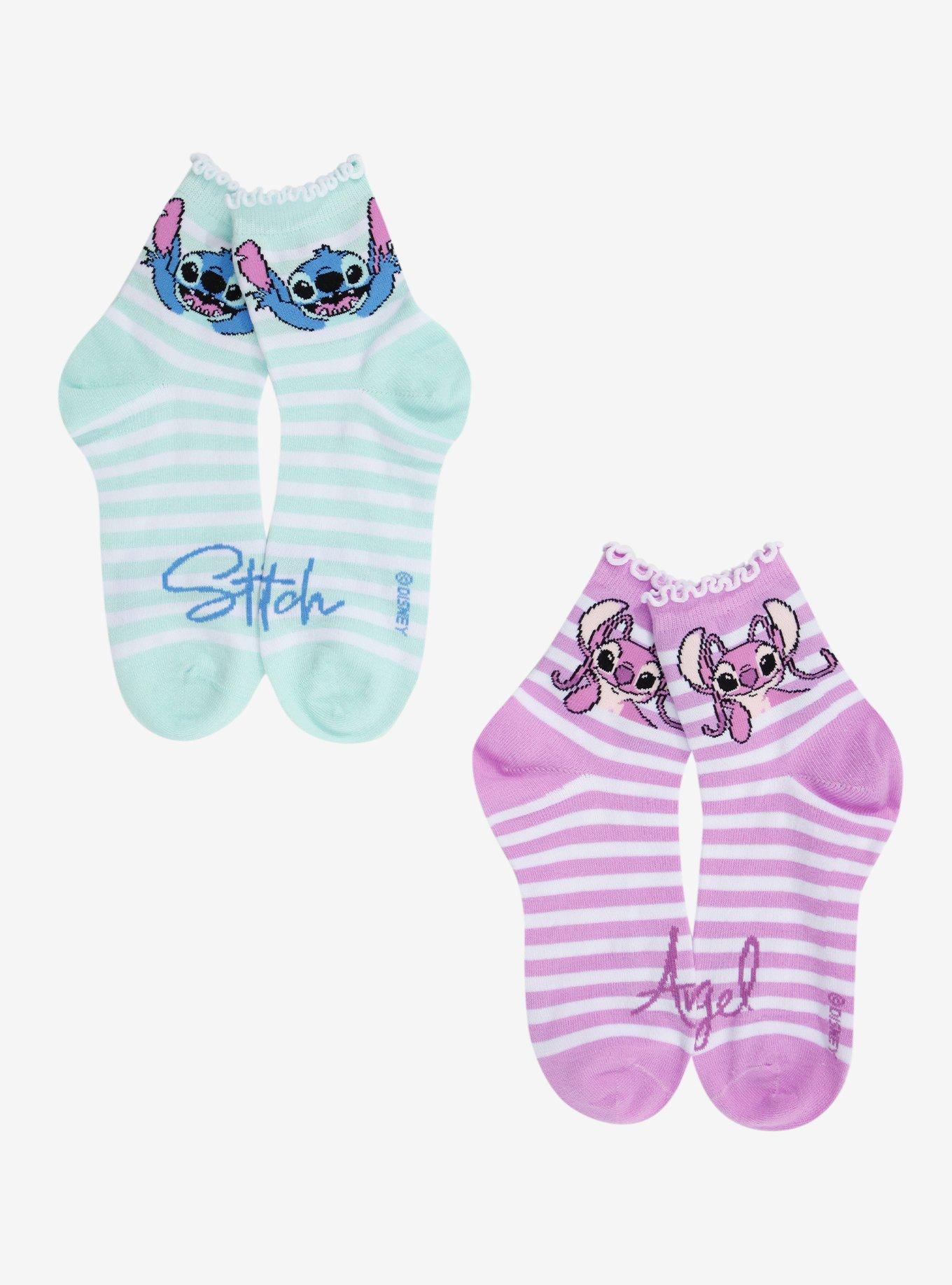 Disney Stitch & Angel Lettuce Trim Ankle Socks