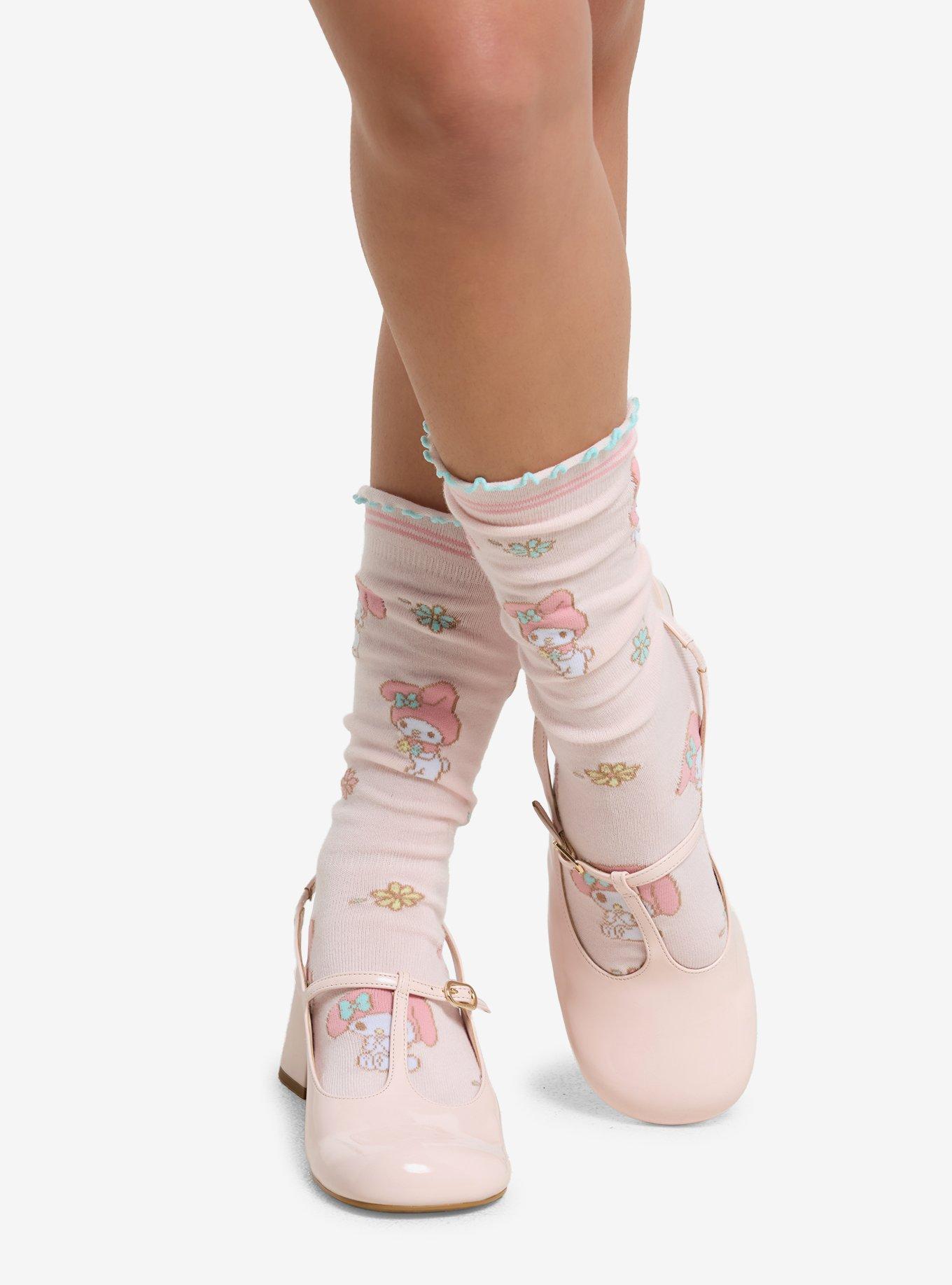 My Melody Floral Slouch Socks, , hi-res