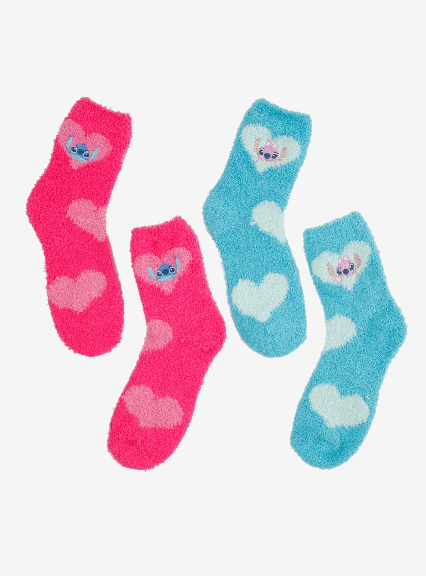 Disney Stitch & Angel Hearts Cozy Socks 2 Pair, , hi-res