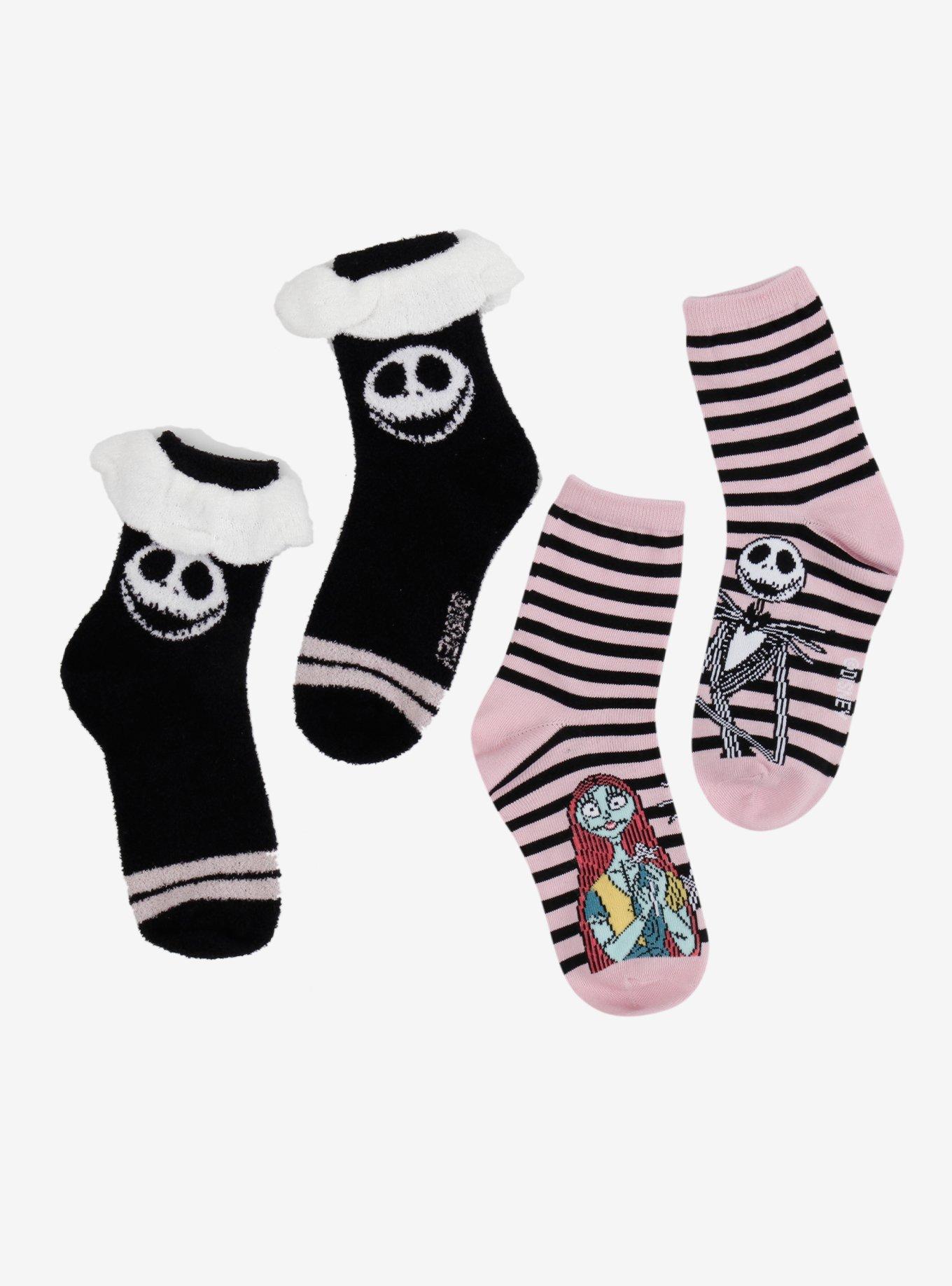 The Nightmare Before Christmas Jack Sally Stripe Crew Socks 2 Pair, , hi-res