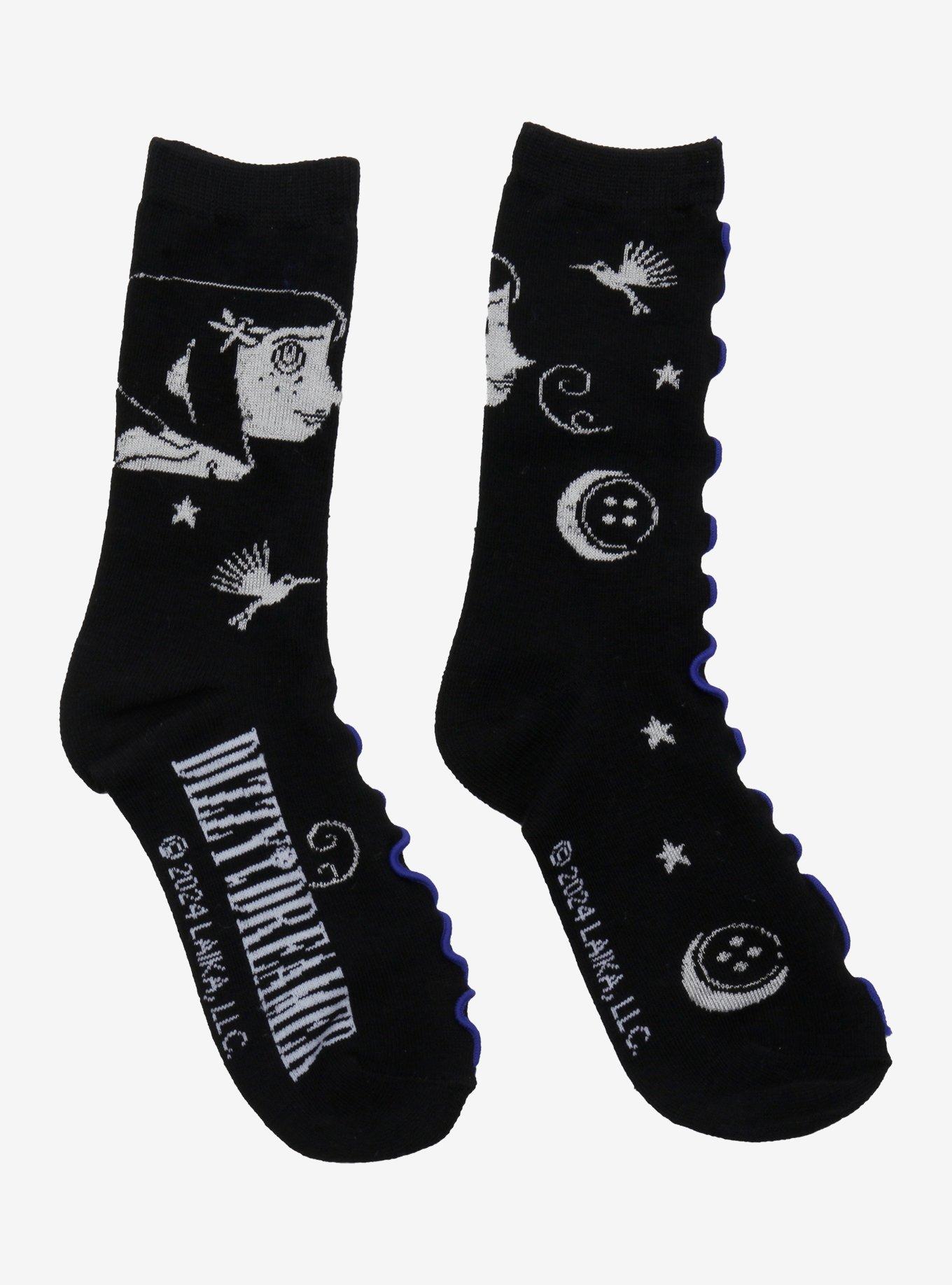 Coraline Dizzy Dreamer Glow-In-The-Dark Crew Socks, , hi-res