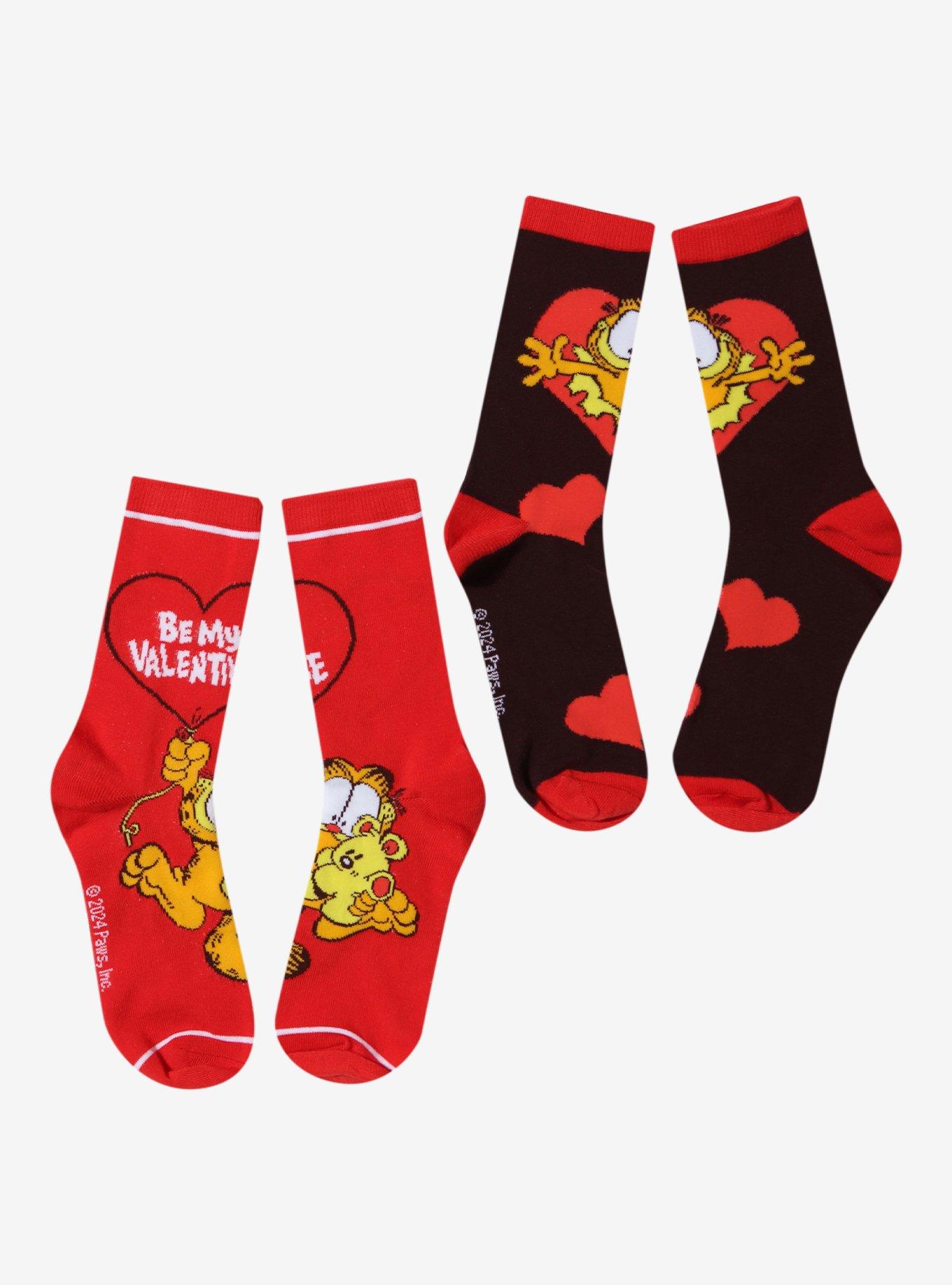 Garfield Valentine Crew Socks 2 Pair, , hi-res