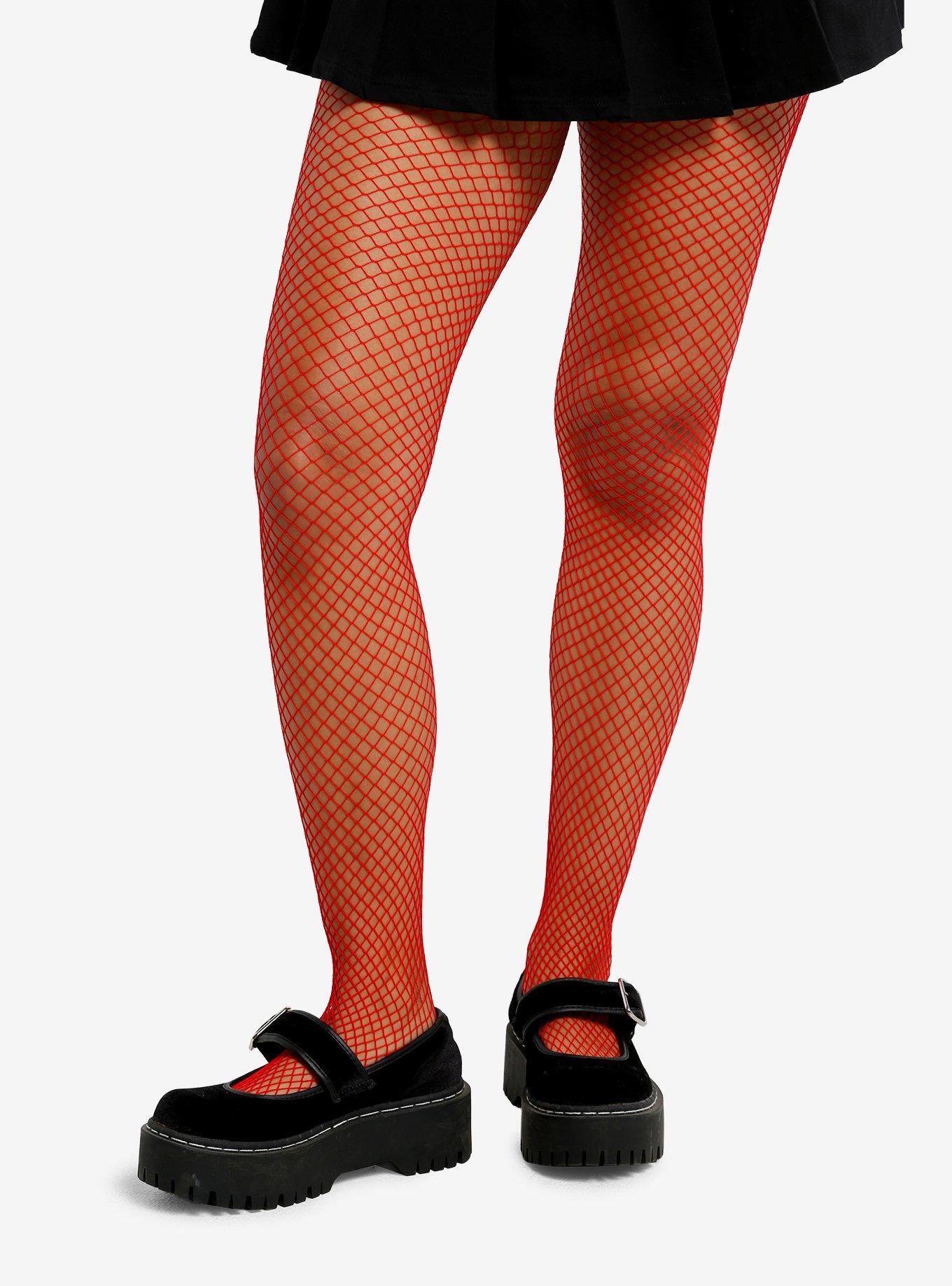 Red Fishnet Tights, , hi-res