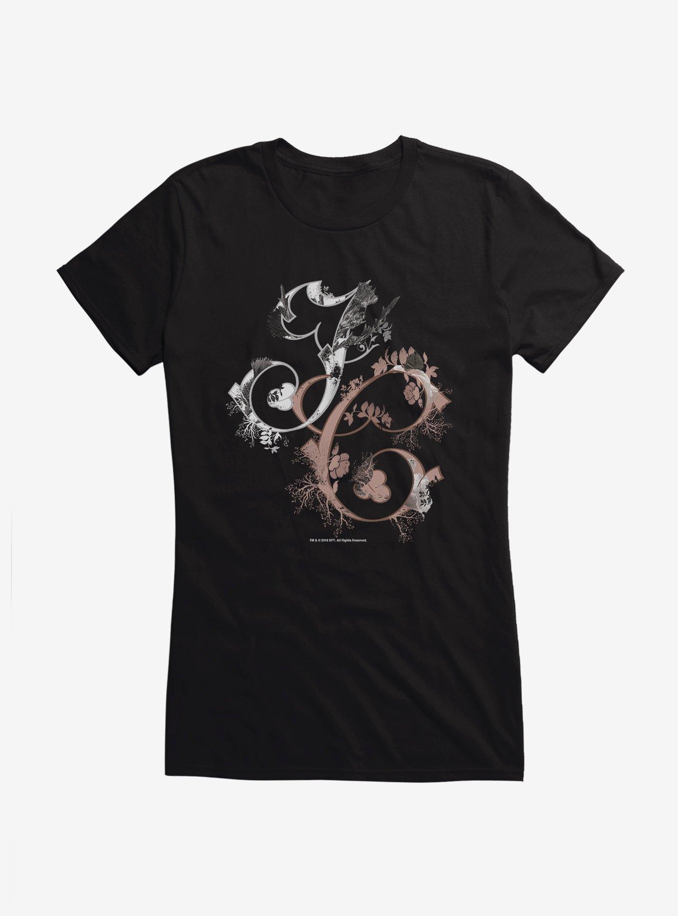 Outlander Jamie and Claire Initials Typography Girls T-Shirt, , hi-res
