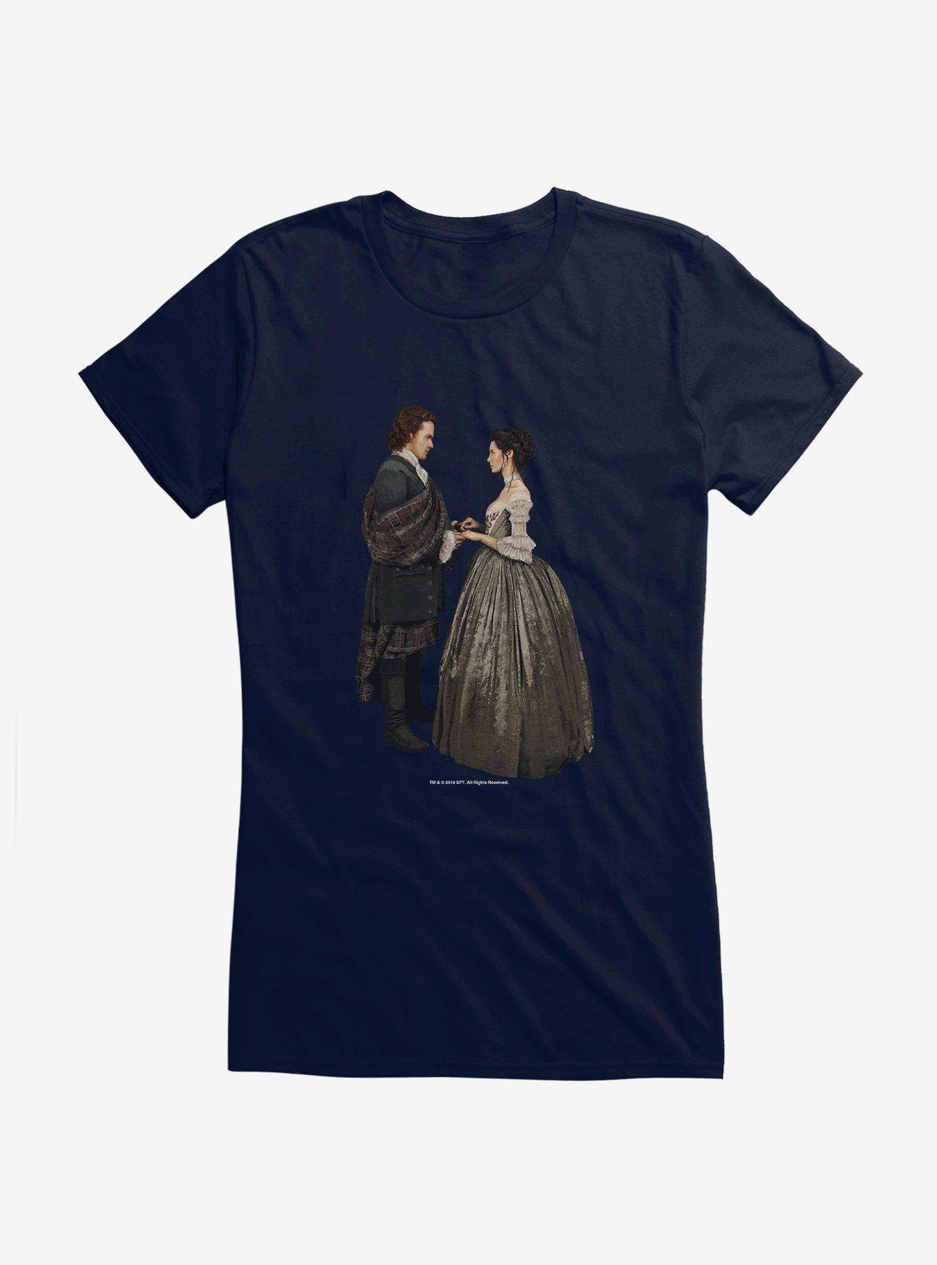 Outlander Jamie and Claire Wedding Girls T-Shirt, NAVY, hi-res