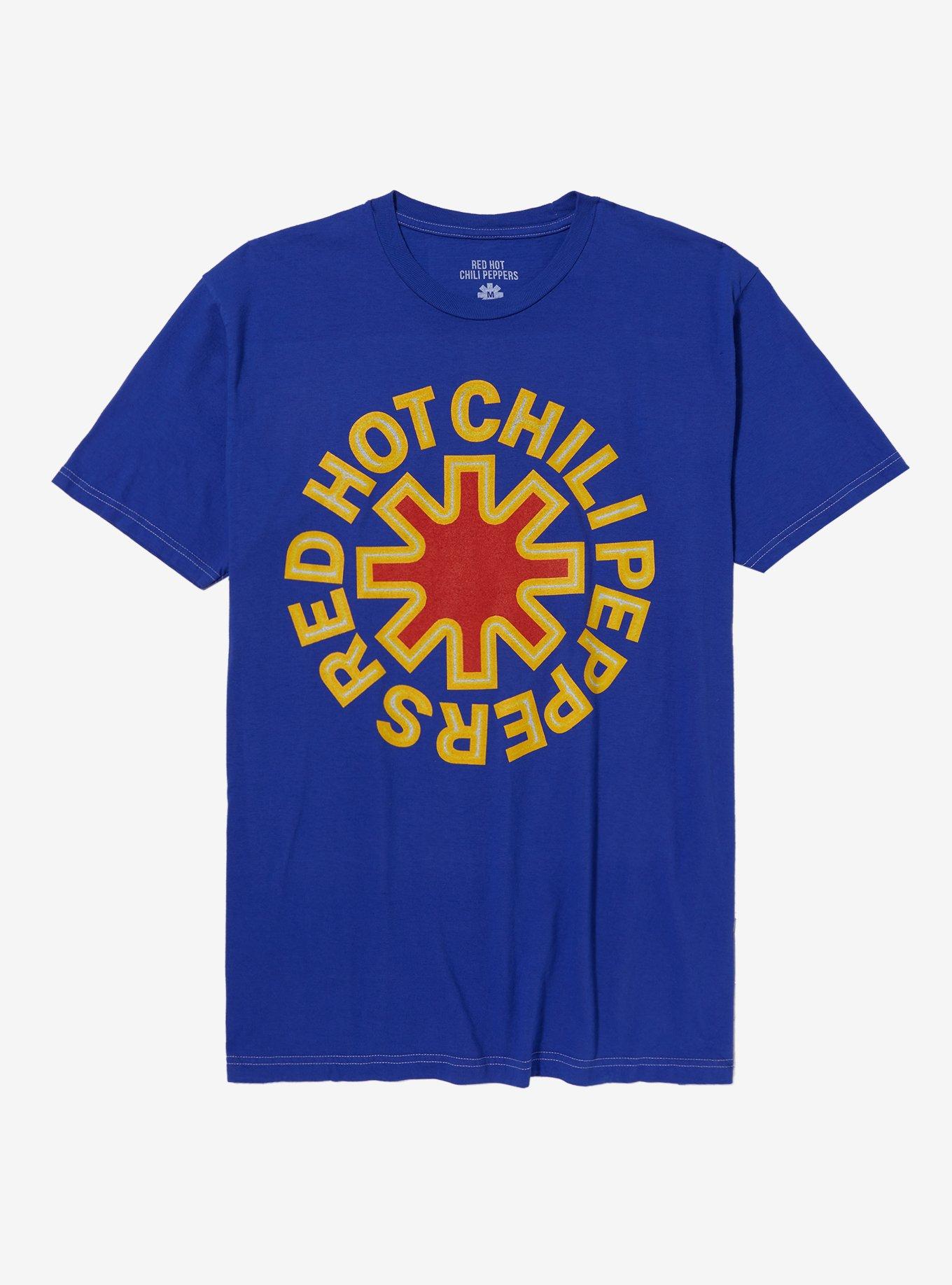 Red Hot Chili Peppers Logo Blue T-Shirt, , hi-res