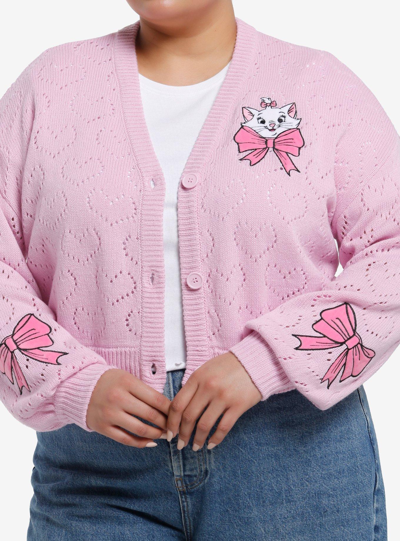 Disney The Aristocats Marie Heart Stitch Crop Cardigan Plus Size, , hi-res