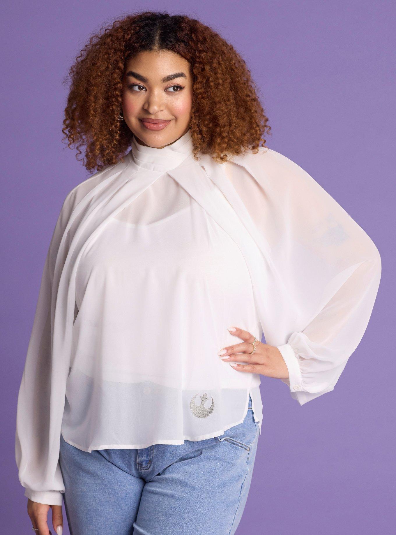 Her Universe Star Wars Princess Leia Chiffon Long-Sleeve Top Plus Size Her Universe Exclusive 