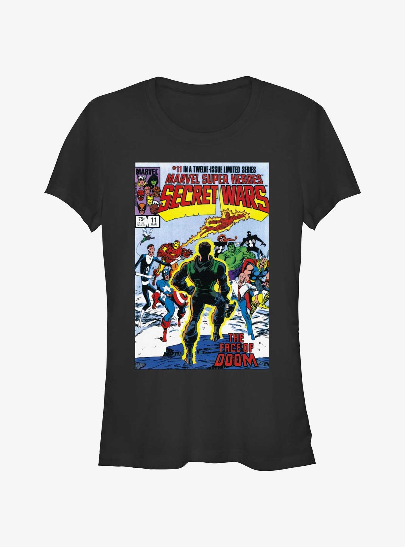 Marvel Secret Wars Comic Cover Vol11 Face Of Doom Girls T-Shirt, BLACK, hi-res