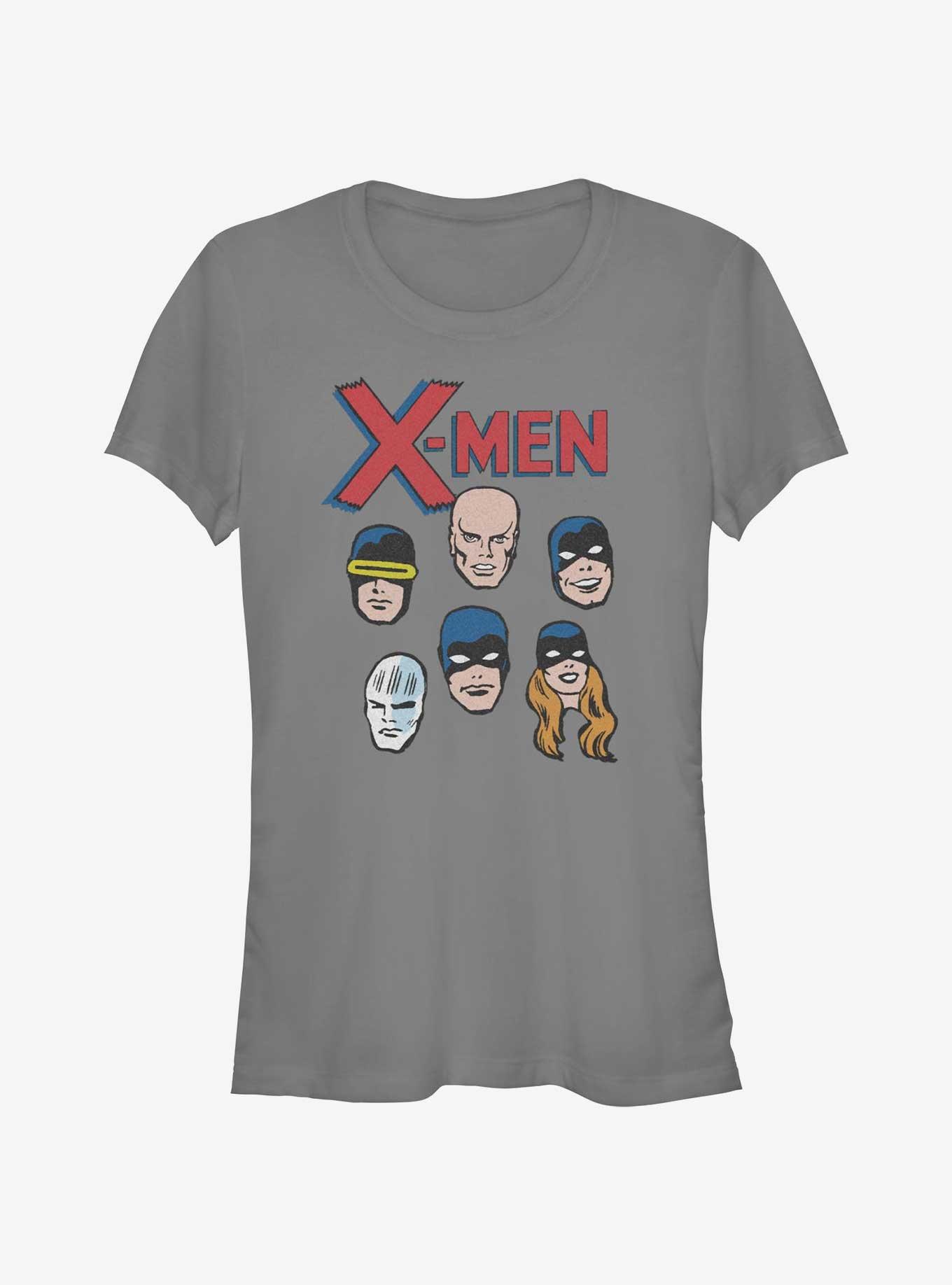 Marvel X-Men Heads Girls T-Shirt, CHARCOAL, hi-res