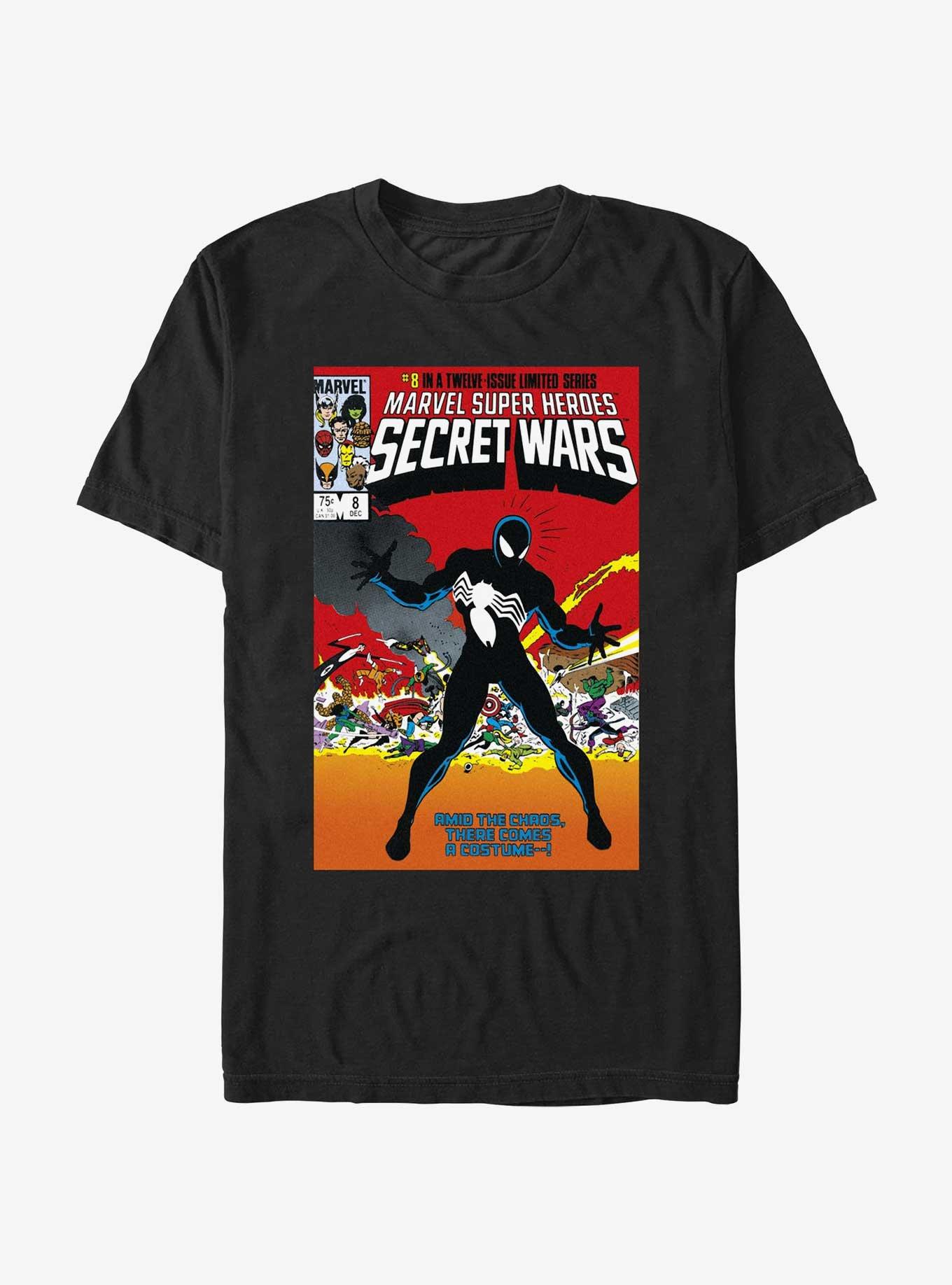 Marvel Secret Wars Comic Cover Vol8 Symbiote Spider T-Shirt, BLACK, hi-res