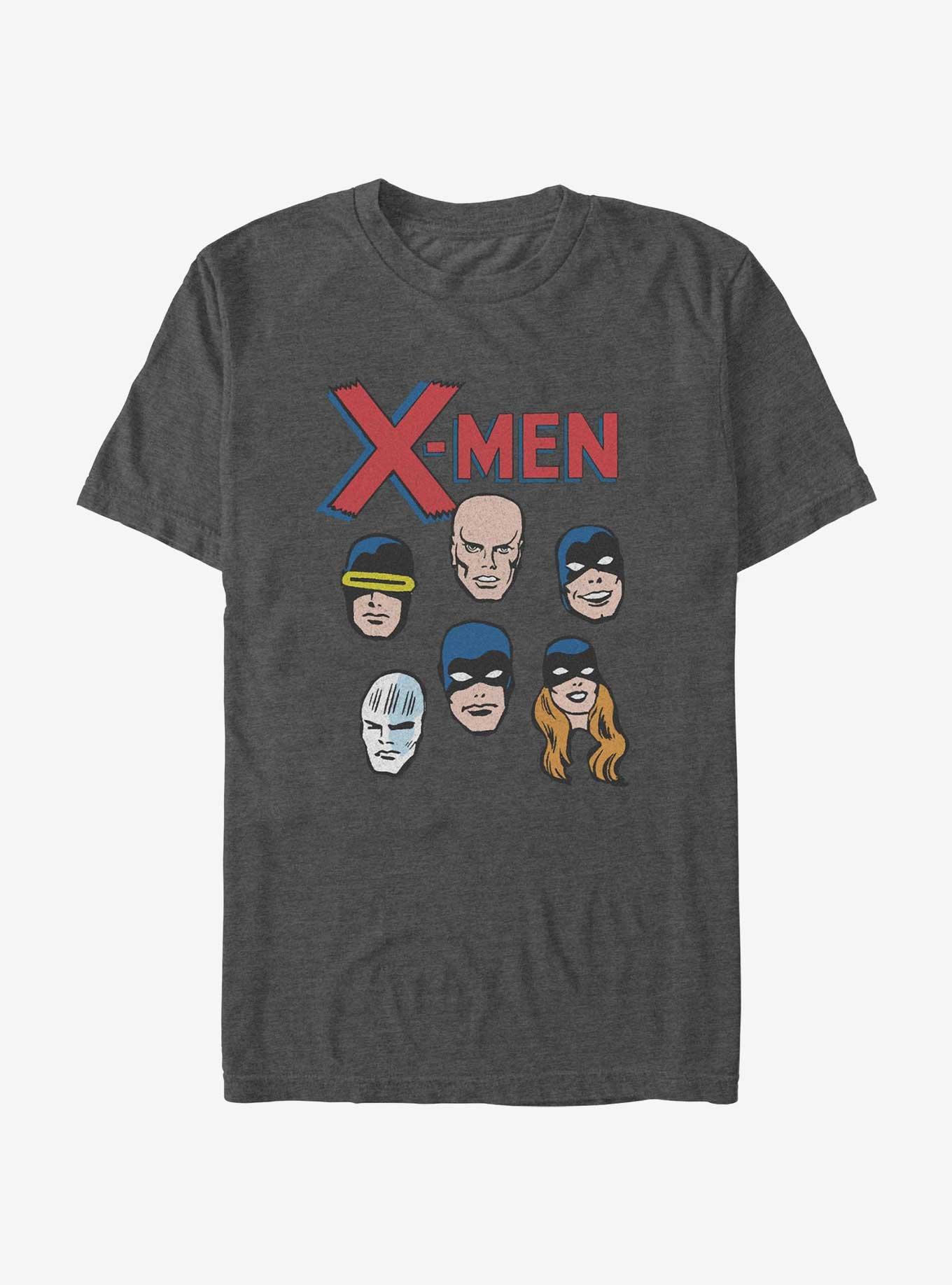 Marvel X-Men Heads T-Shirt, CHAR HTR, hi-res