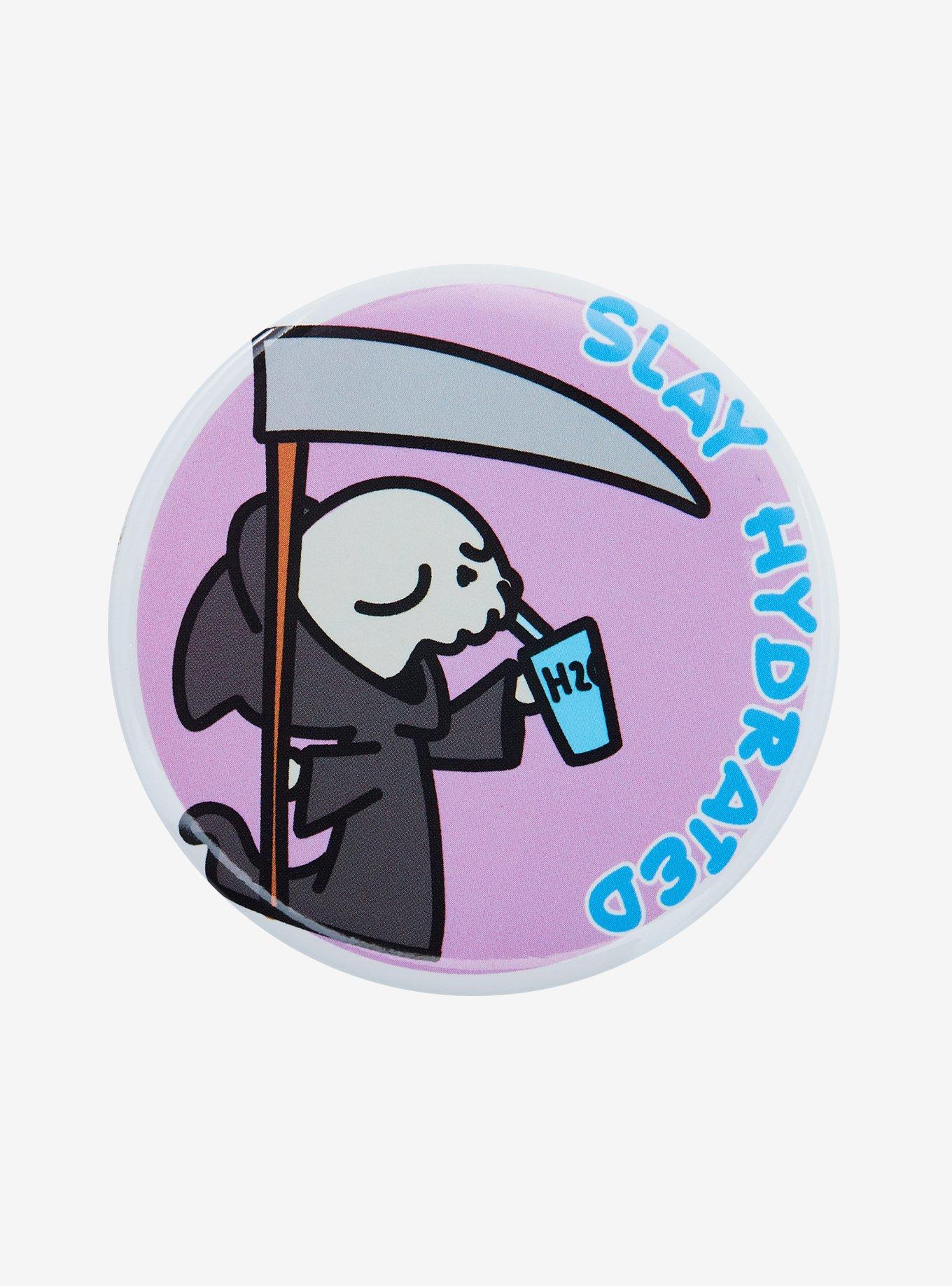 Grim Reaper Slay Hydrated 3 Inch Button, , hi-res