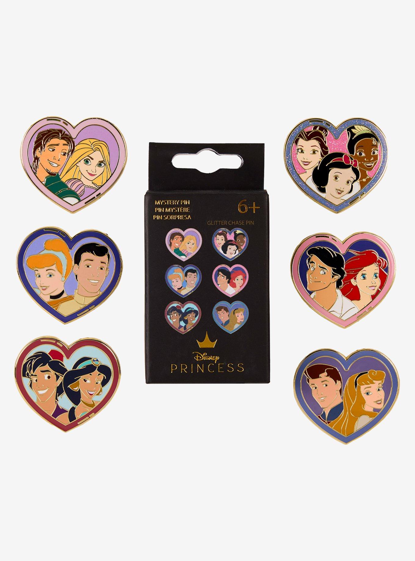 Loungefly Disney Princess Couple Hearts Blind Box Enamel Pin, , hi-res
