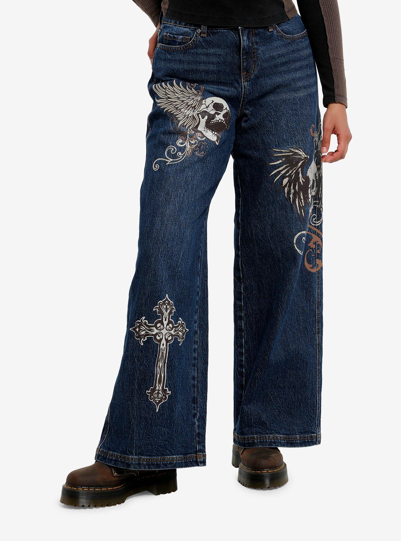 fuga skull wide boot cut denim 希少 lgb fuga skull wide boot cut denim 希少 lgb - メルカリ