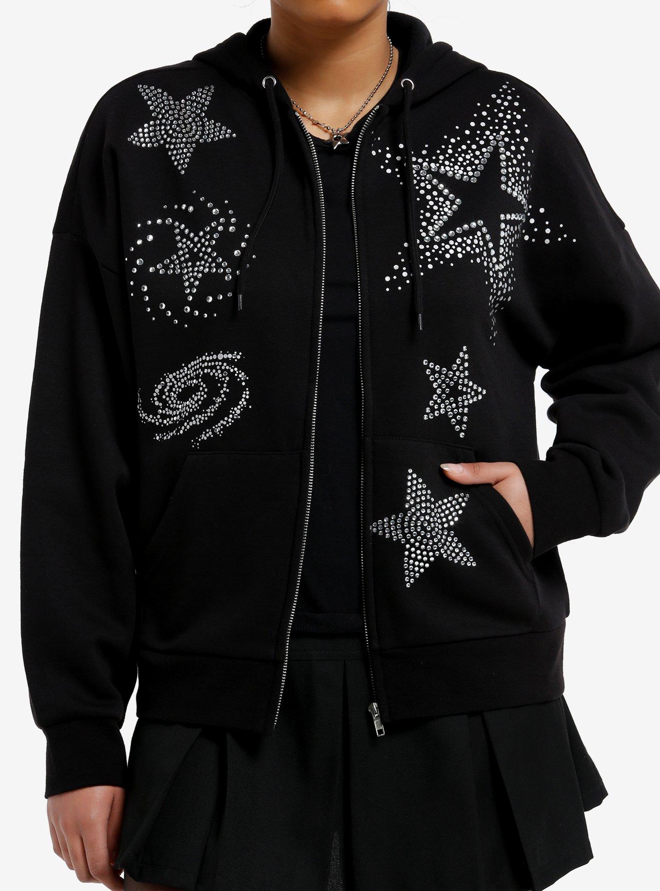 Cosmic Aura Rhinestone Star & Galaxy Girls Hoodie | Hot Topic
