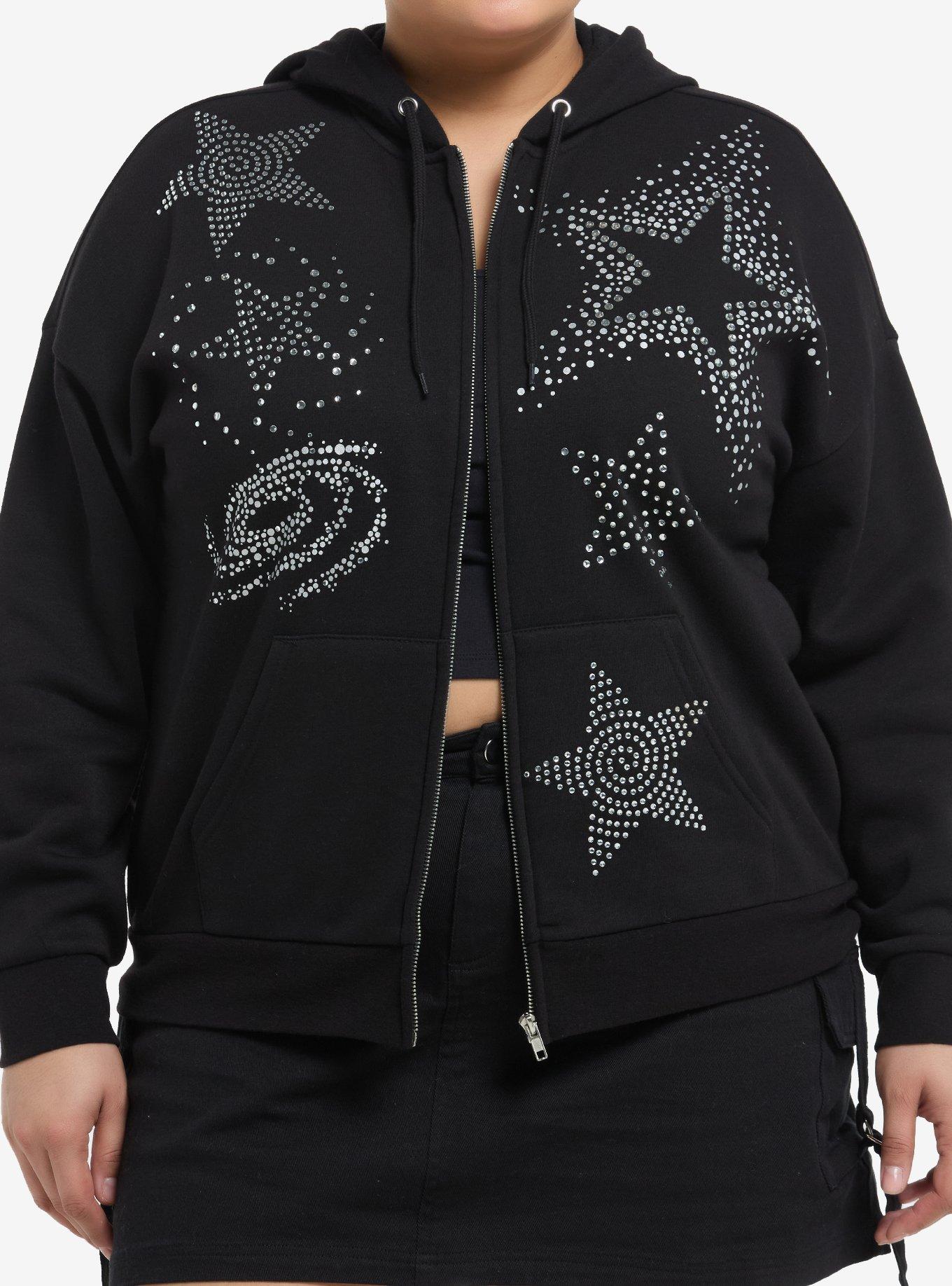 VYBES Rhinestone Galaxy Hoodie ブラック Designed to stand out, our VYBES Rhinestone galaxy hoodie is