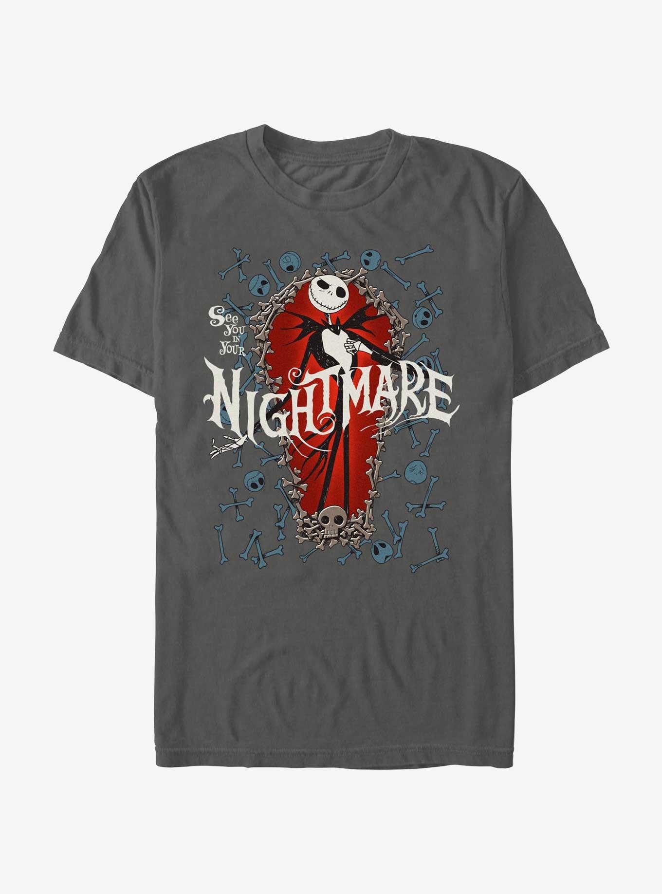 Disney The Nightmare Before Christmas Jack Bones Coffin Garment Dye T-Shirt, PEPPER, hi-res