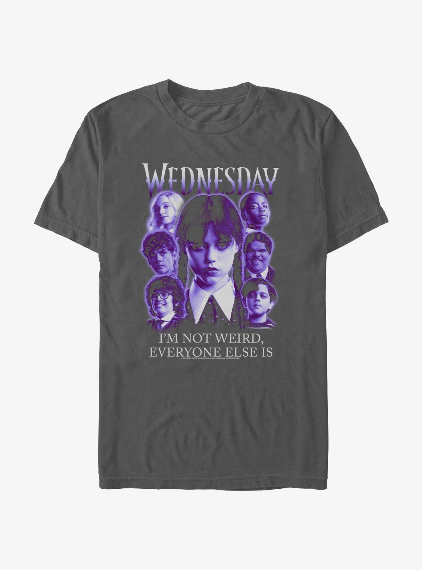 Wednesday Everyone Else Is Weird Garment Dye T-Shirt, PEPPER, hi-res