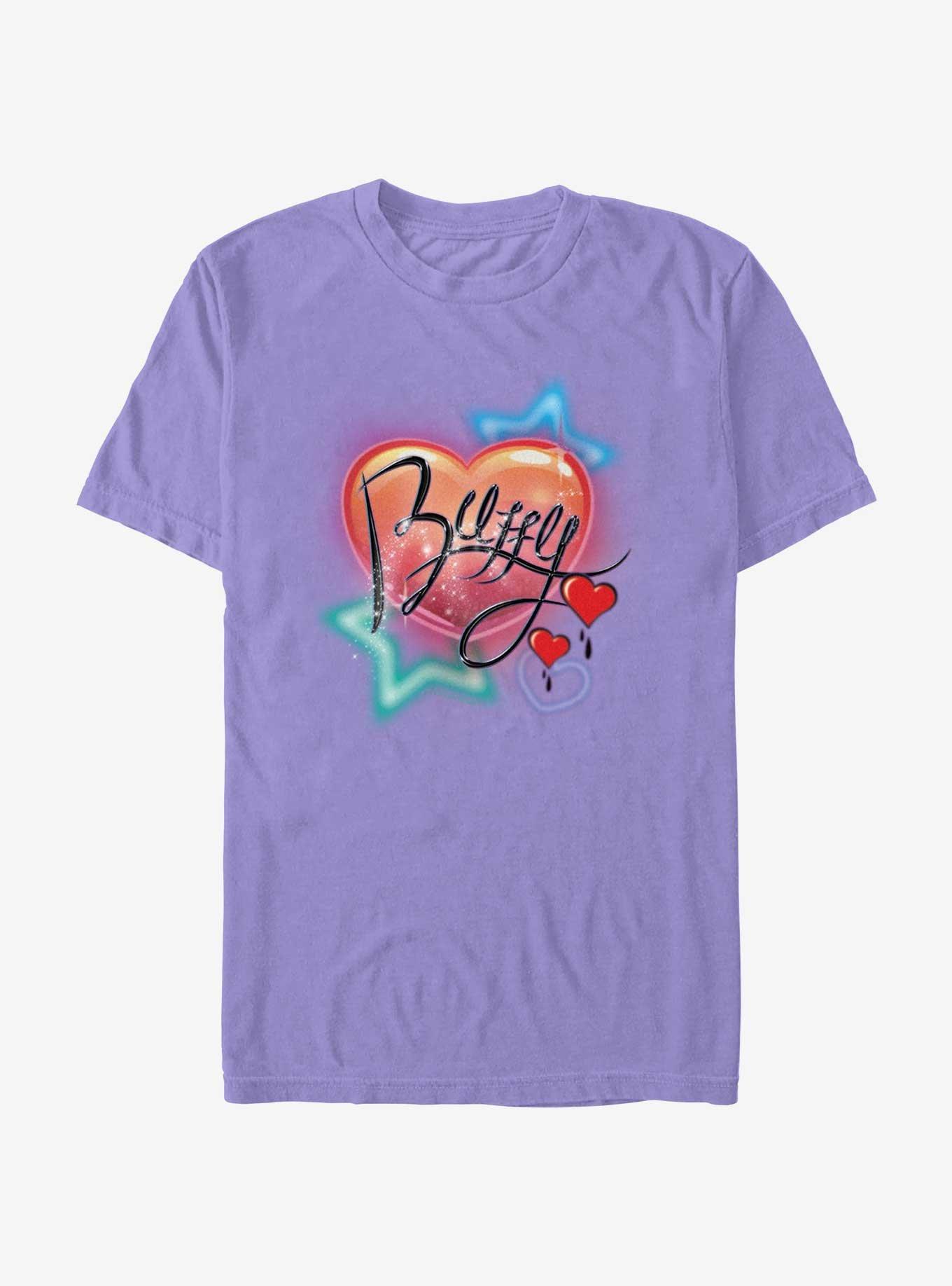 Buffy The Vampire Slayer Airbrushed Heart Garment Dye T-Shirt, , hi-res