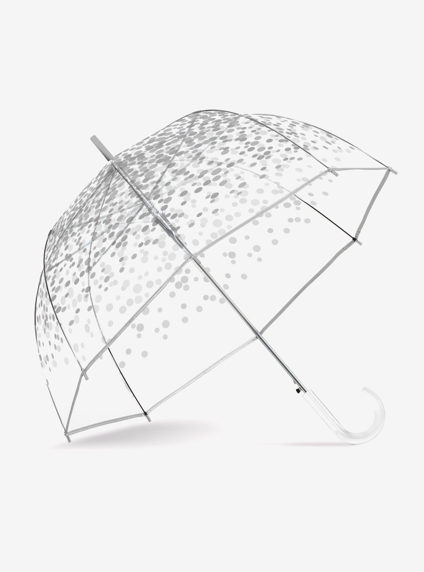 Bubble Stick Auto Open Silver Dots Umbrella, , hi-res