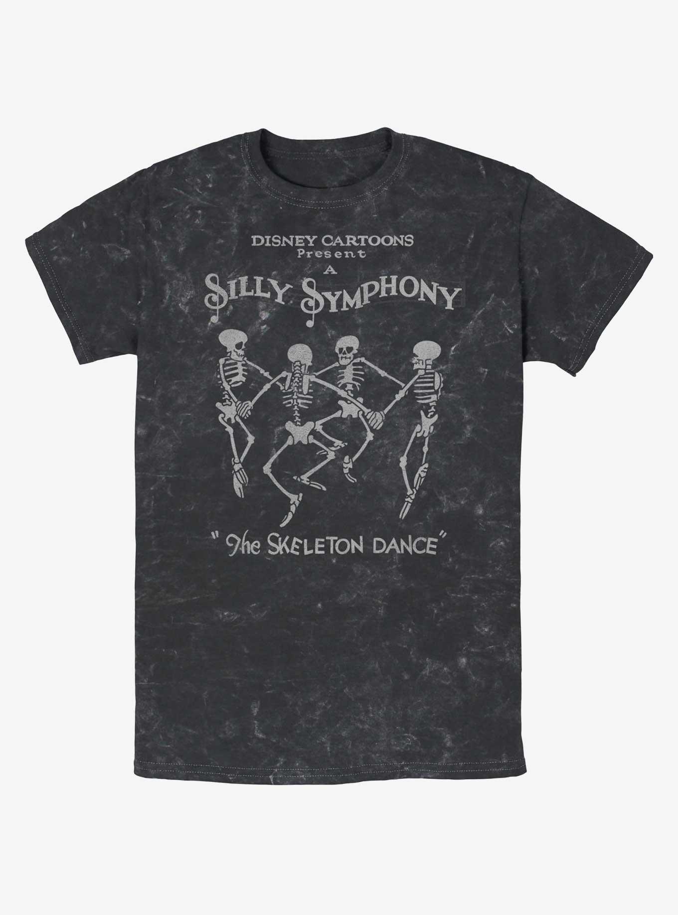 Disney Silly Symphony Skeleton Dance Mineral Wash T-Shirt, BLACK, hi-res