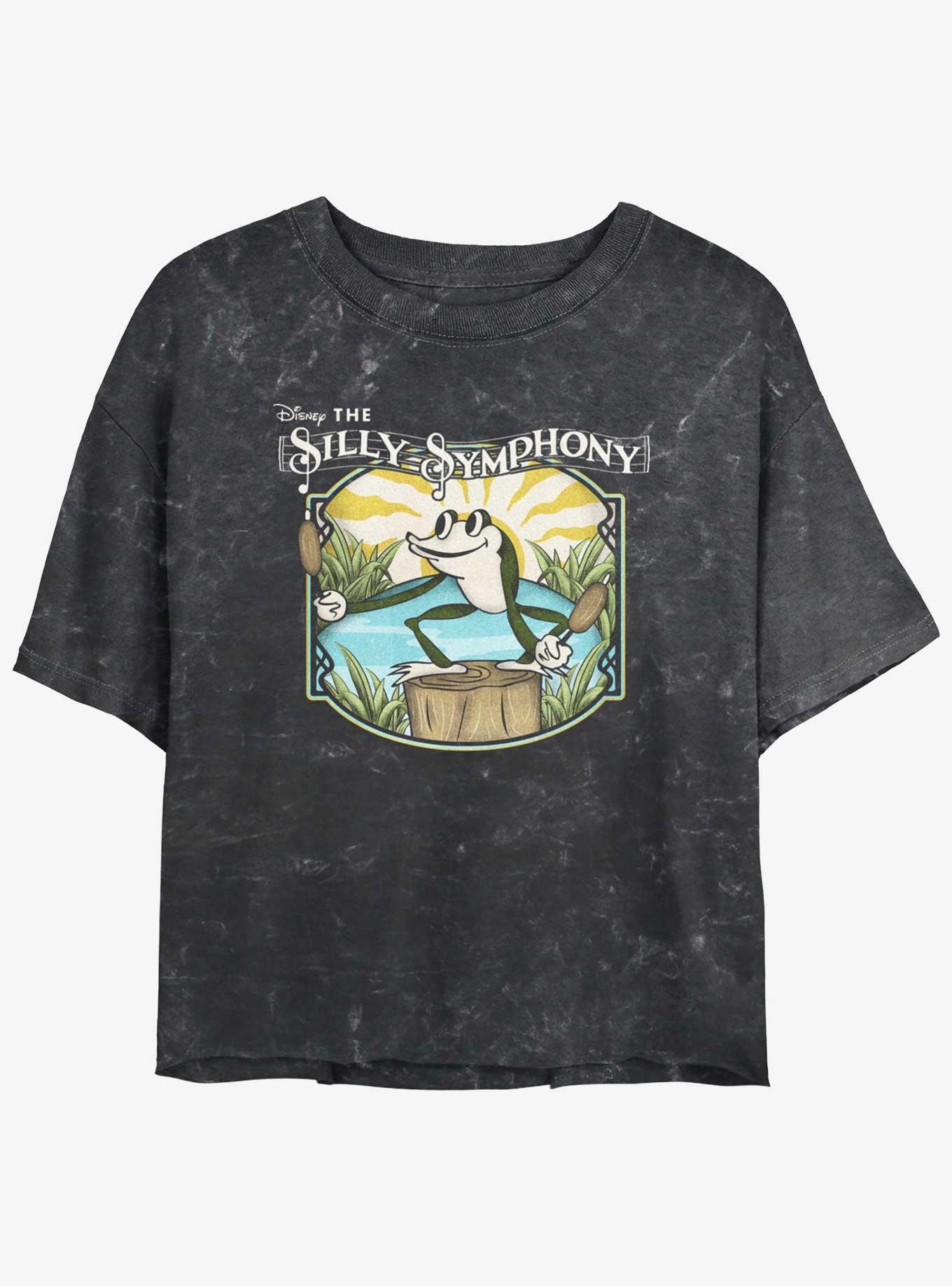 Disney Silly Symphony Spring Frog Pond Girls Mineral Wash Crop T-Shirt, , hi-res