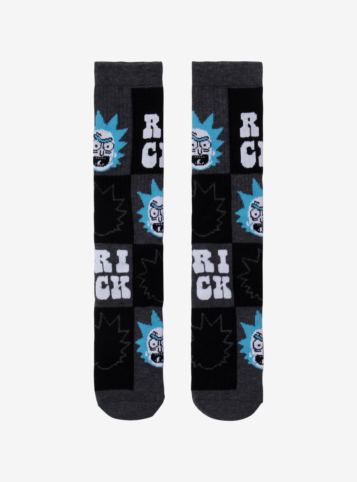 Rick And Morty Rick Checkered Crew Socks, , hi-res