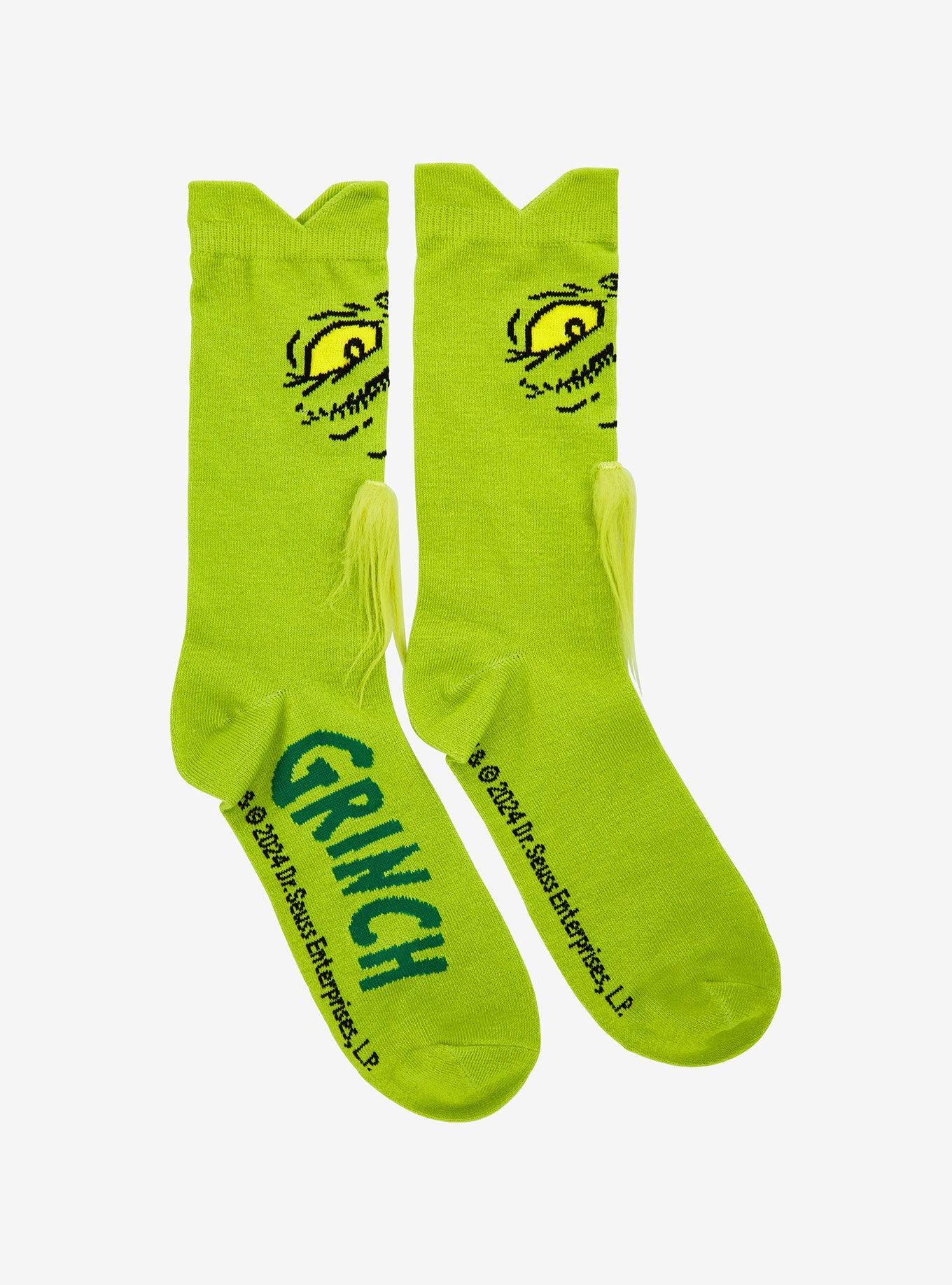 Dr. Seuss How The Grinch Stole Christmas! Grinch Bite Crew Socks, , hi-res