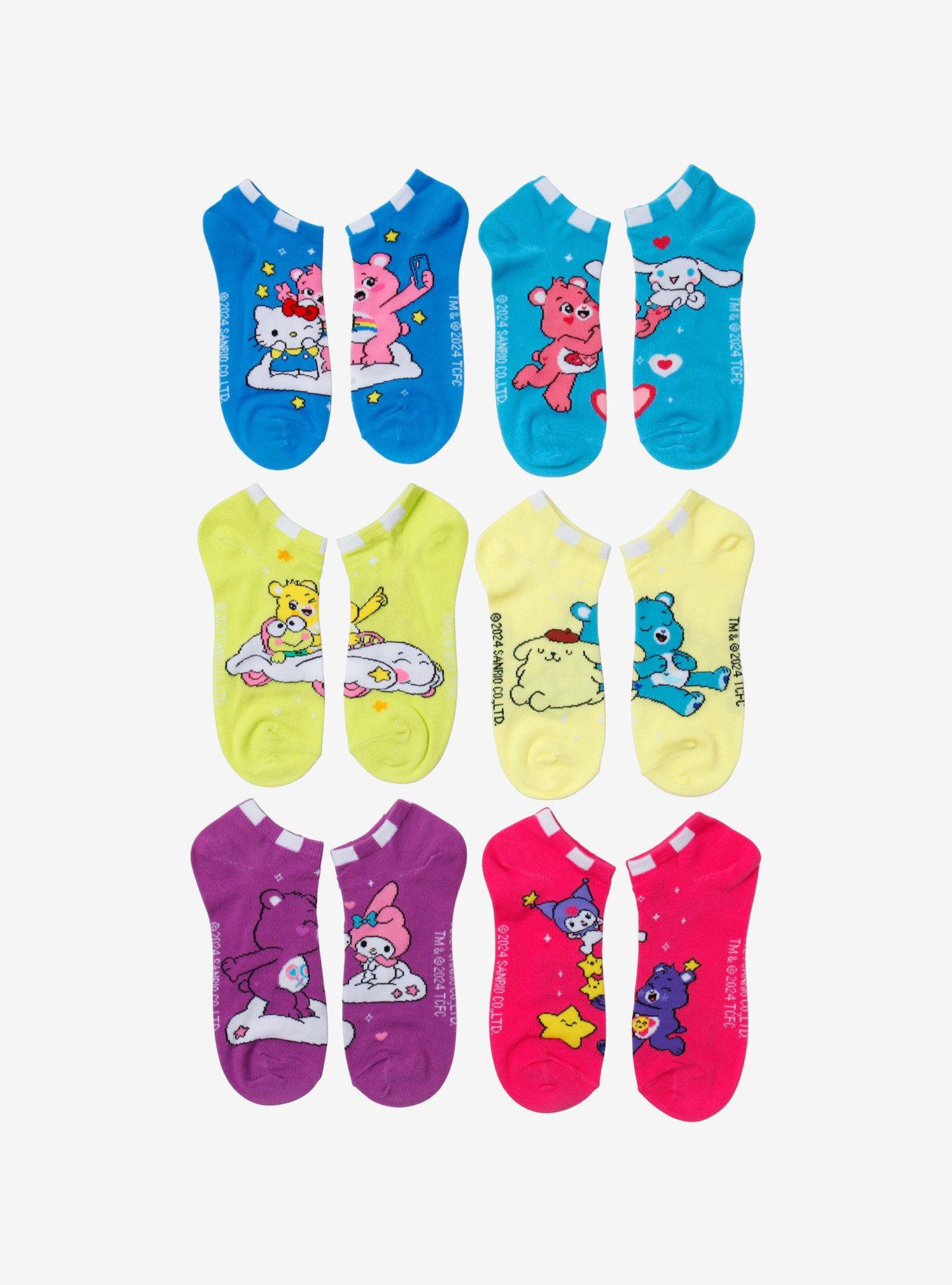 Hello Kitty And Friends X Care Bears No-Show Socks 6 Pair, , hi-res