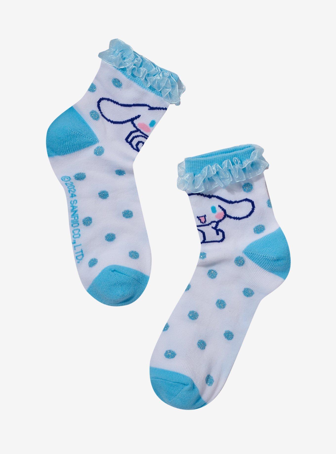 Cinnamoroll Polka Dot Ruffle Crew Socks, , hi-res