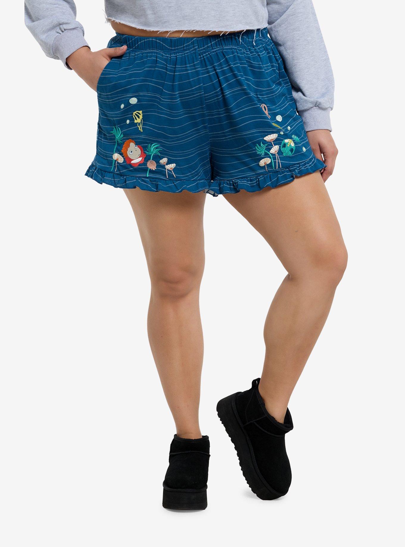 Her Universe Studio Ghibli® Ponyo Wave Lounge Shorts Plus Size, , hi-res