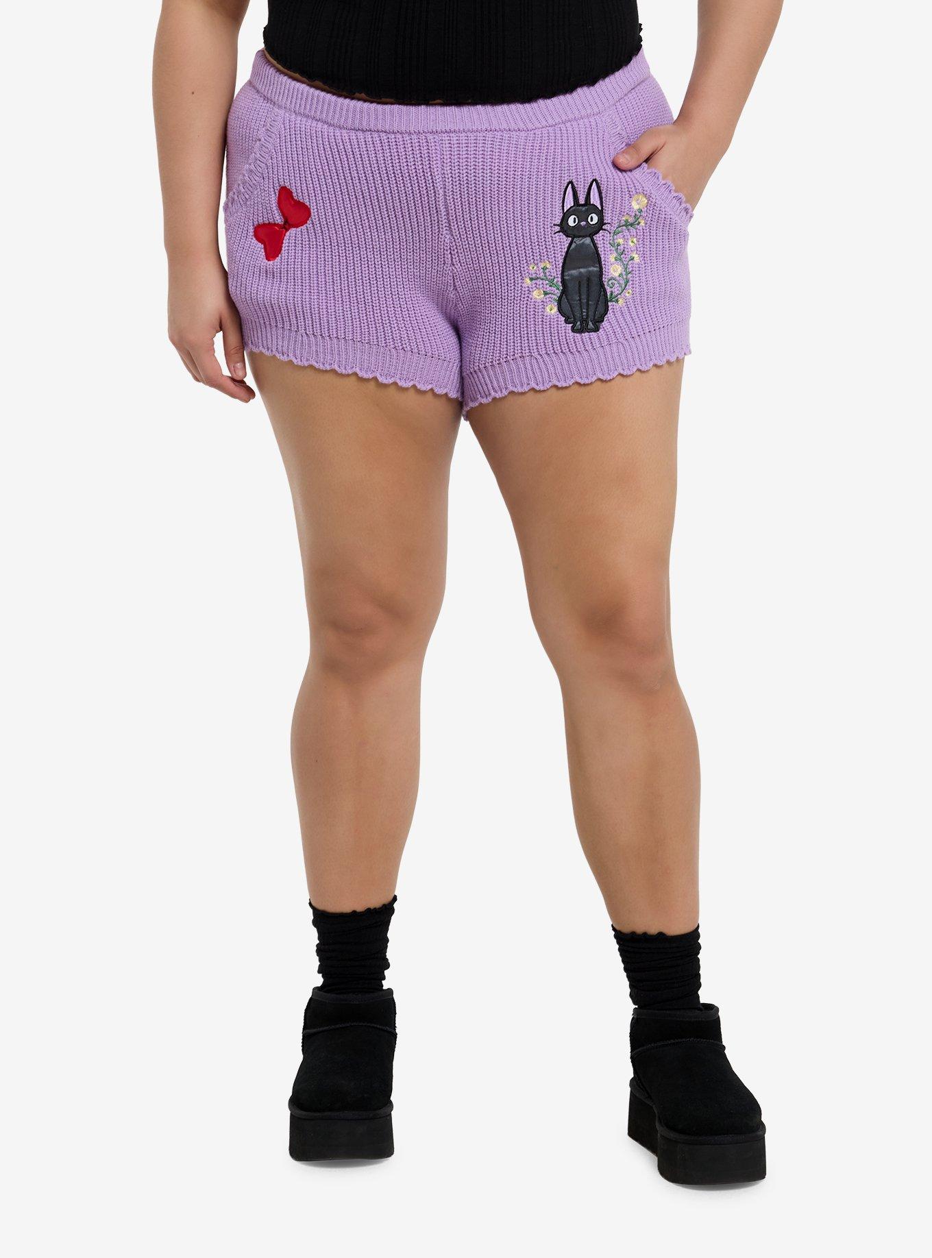 Her Universe Studio Ghibli® Kiki's Delivery Service Jiji Knit Lounge Shorts Plus Size, , hi-res