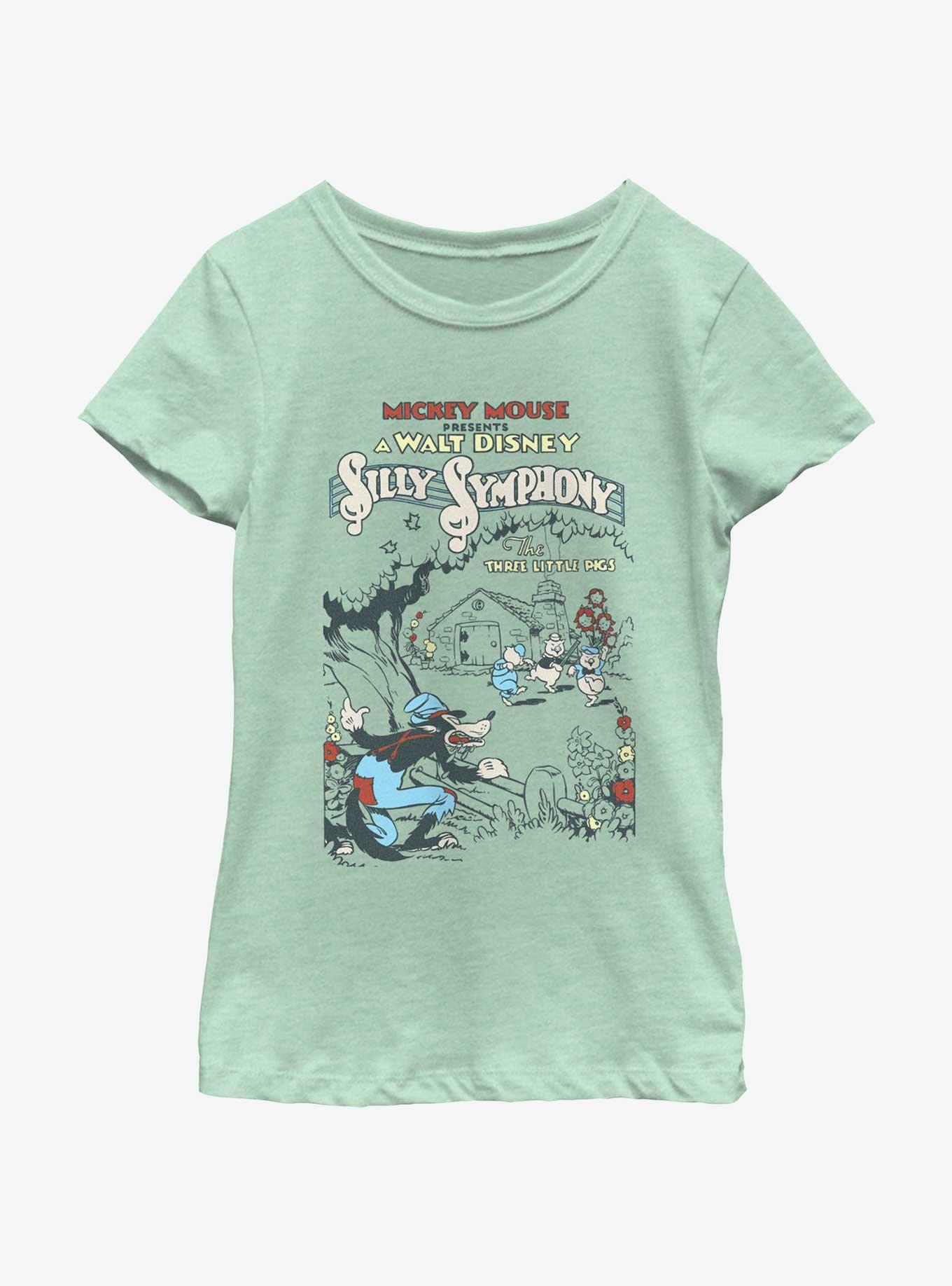 Disney Silly Symphony Three Little Pigs Poster Youth Girls T-Shirt, , hi-res